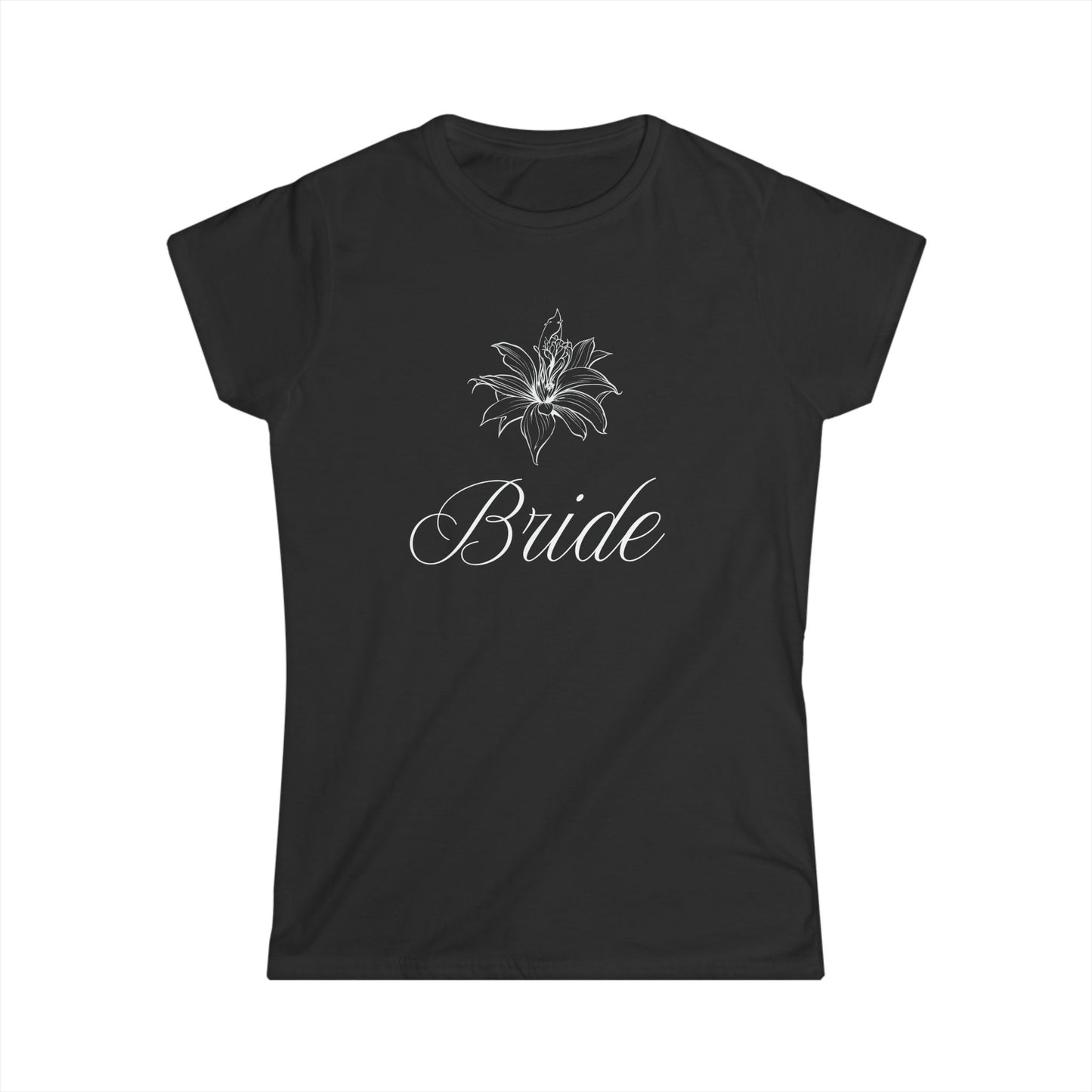 Bride Shirt – Elegant Floral Script Wedding Tee for the Bride