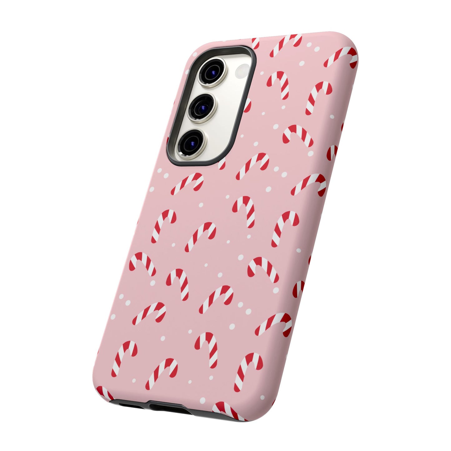 Pink Candy Cane Phone Case, Tough Phone Cover, Christmas Gift, Holiday Decor, Festive Tech Accessory, Cute Cell Phone Case