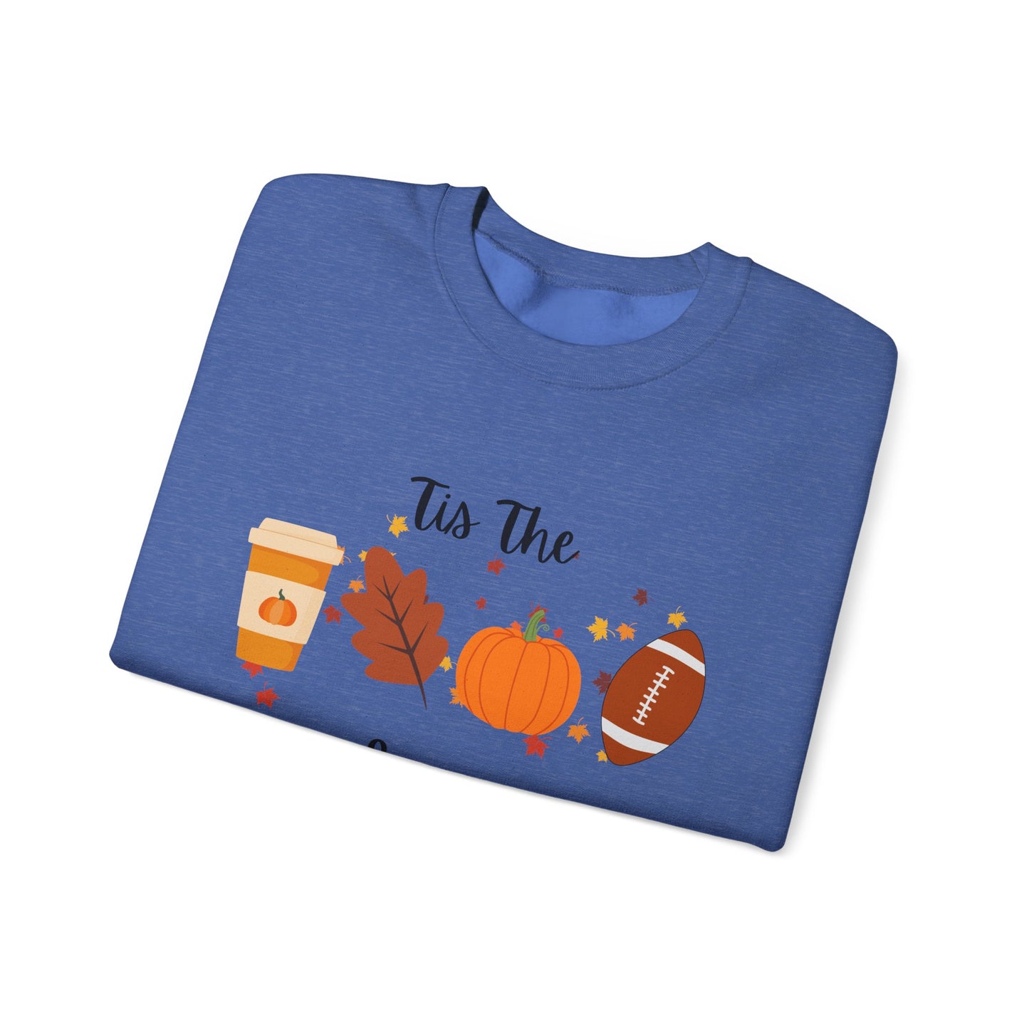 Tis The Season Fall-Themed Crewneck Sweatshirt, Cozy Autumn Apparel, Gift for Thanksgiving, Seasonal Wear, Cute Sweatshirt for Friends