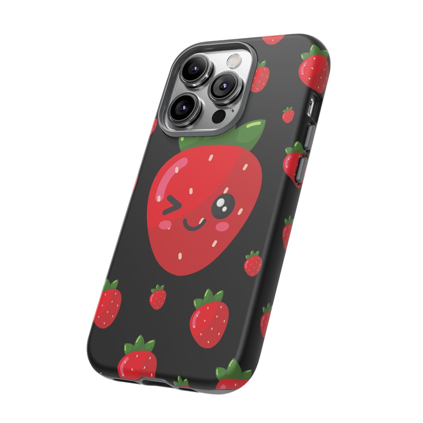 Cute Strawberry Phone Case, Kawaii Phone Cover, Tough Phone Cases, Gift for Teens, Summer Accessories, Cute Fruit Design