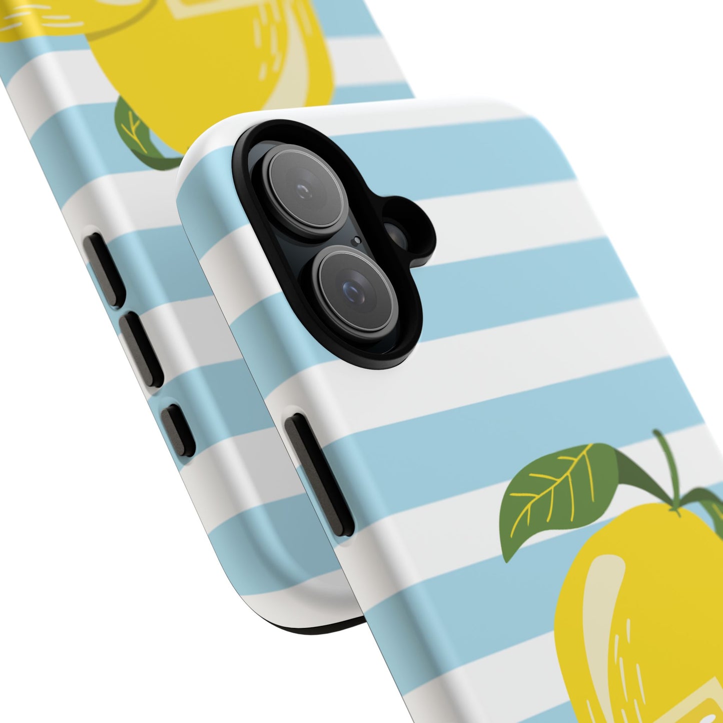 Striped Lemon Phone Case - Tough Cases, Fruit Design, Fun iPhone Cover, Summer Accessories, Bright Phone Protection