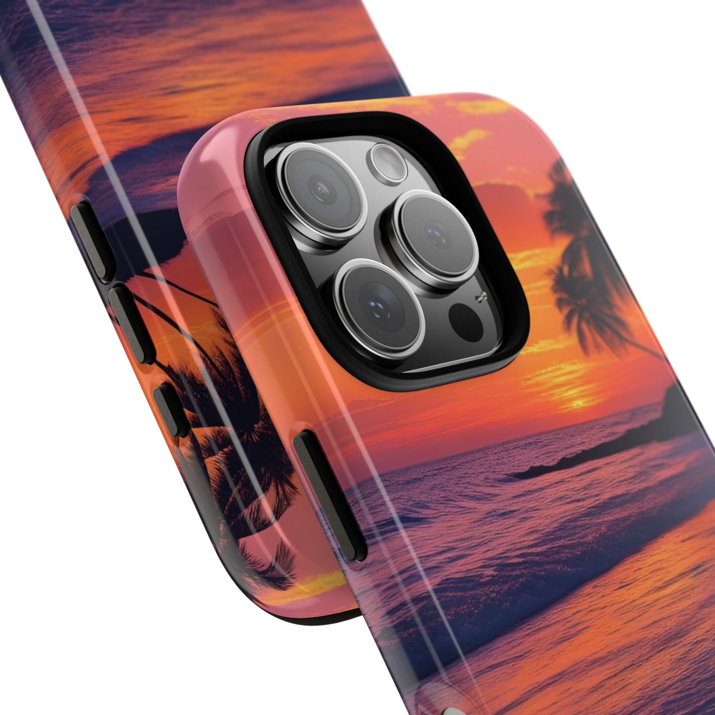 Palm Beach Sunset Design, Beach Lovers Gift, Relaxing Phone Cover, Tropical Hard Case, Protective Shell, Summer Vibes