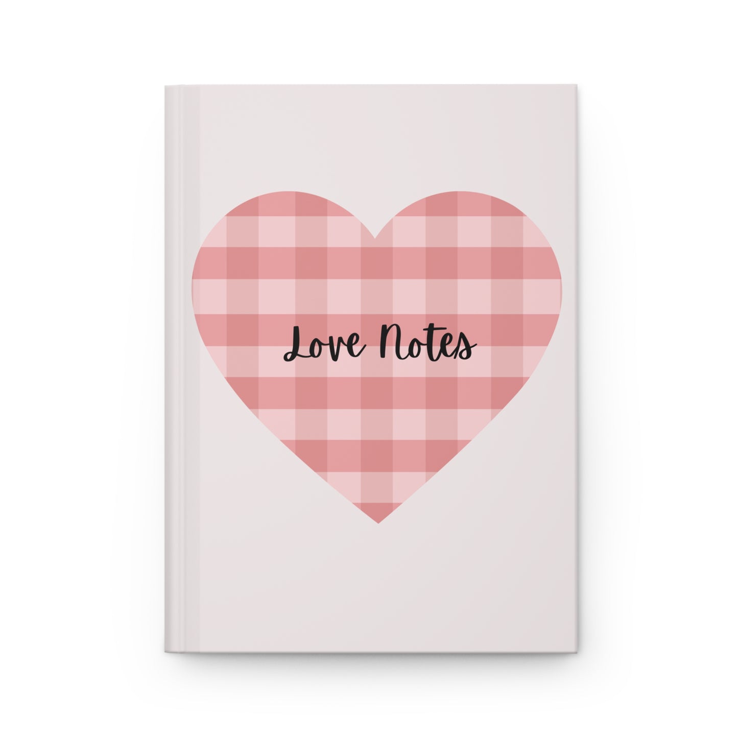 Love Notes Hardcover Journal | Pink Gingham Heart Notebook