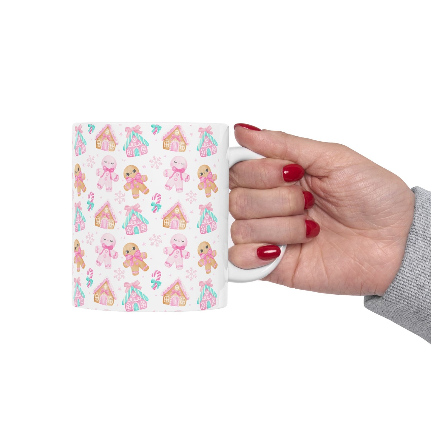 Gingerbread Ceramic Mug, Cute Holiday Drinkware, Perfect for Christmas Gifts, Cozy Winter Vibes, Seasonal Kitchen Decor