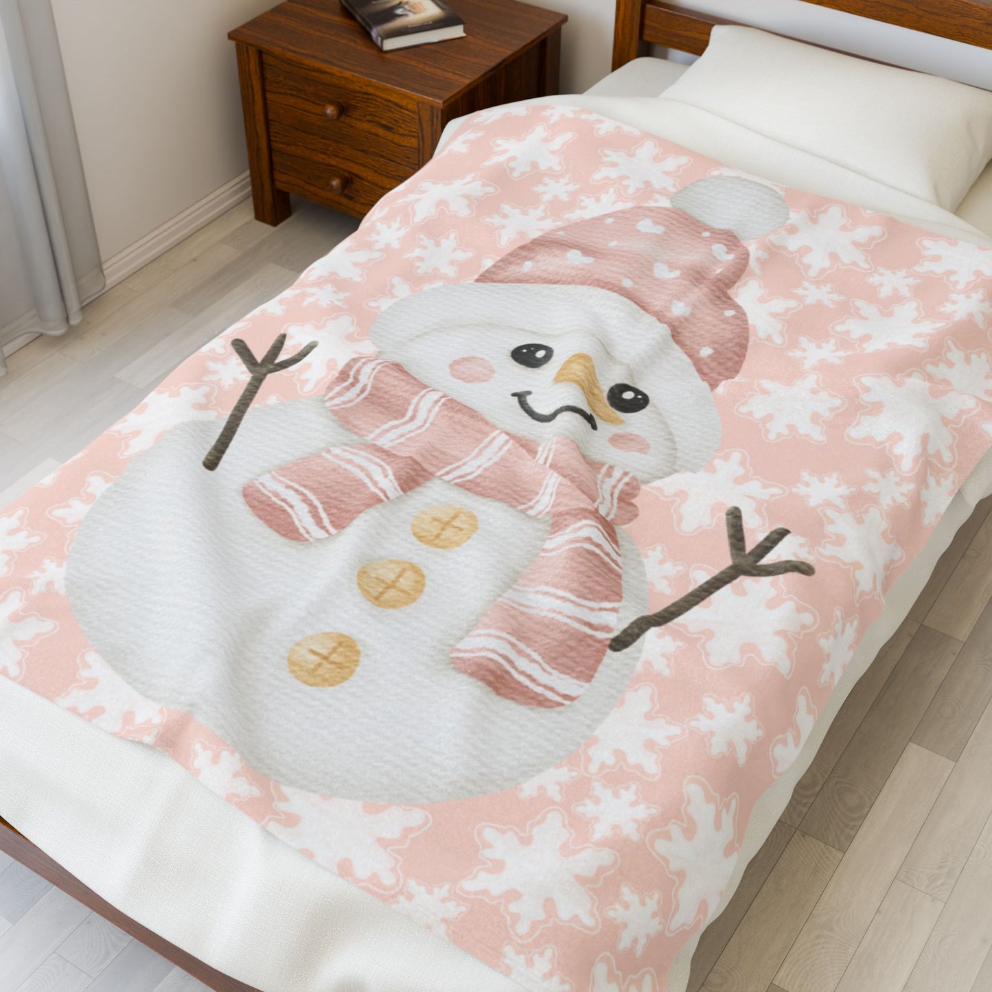 Cozy Snowman Blanket, Winter Decor, Holiday Gift, Plush Throw for Home, Snuggle Up for Christmas, Soft Plush Blanket