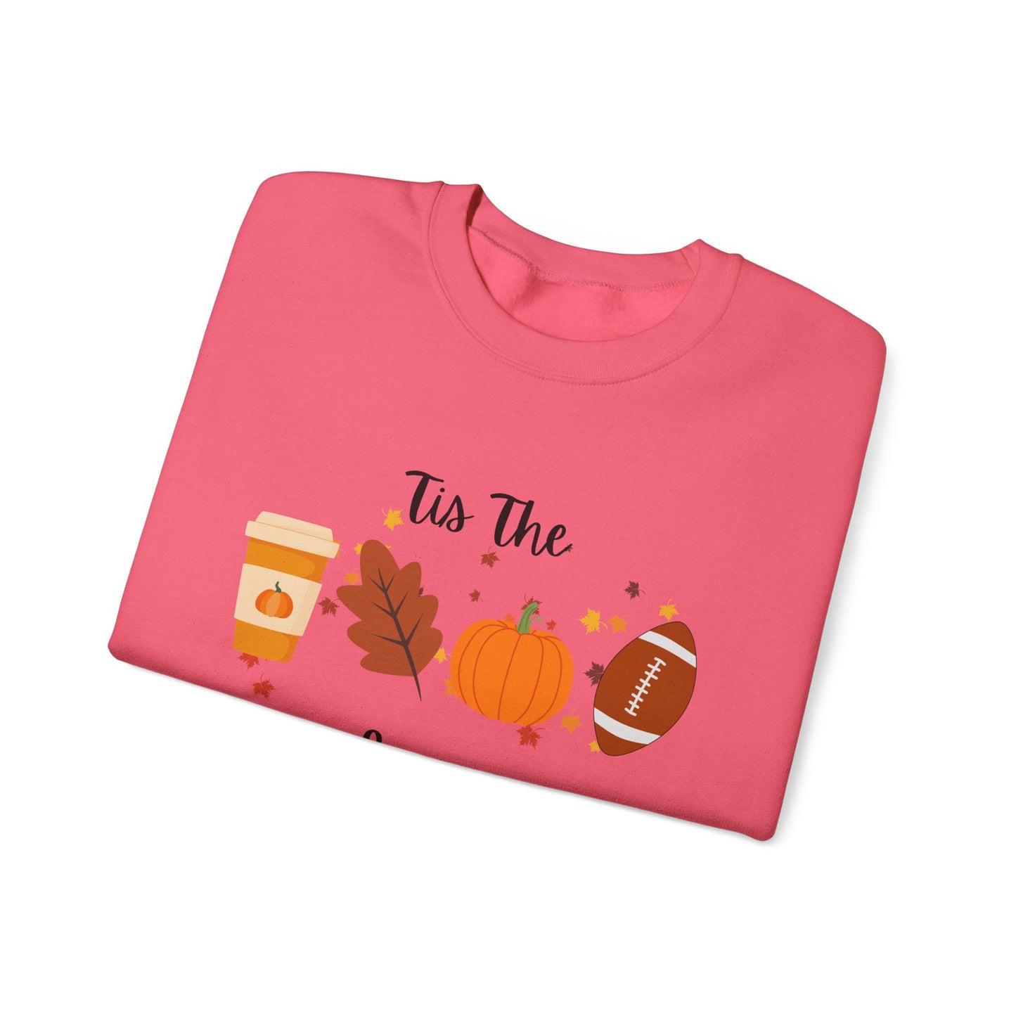 Tis The Season Fall-Themed Crewneck Sweatshirt, Cozy Autumn Apparel, Gift for Thanksgiving, Seasonal Wear, Cute Sweatshirt for Friends