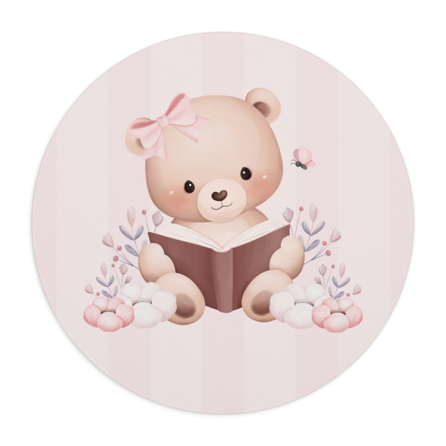 Cute Bear Reading Mouse Pad, Desk Accessory, Gift for Students, Home Office Decor, Personalized Mouse Pad