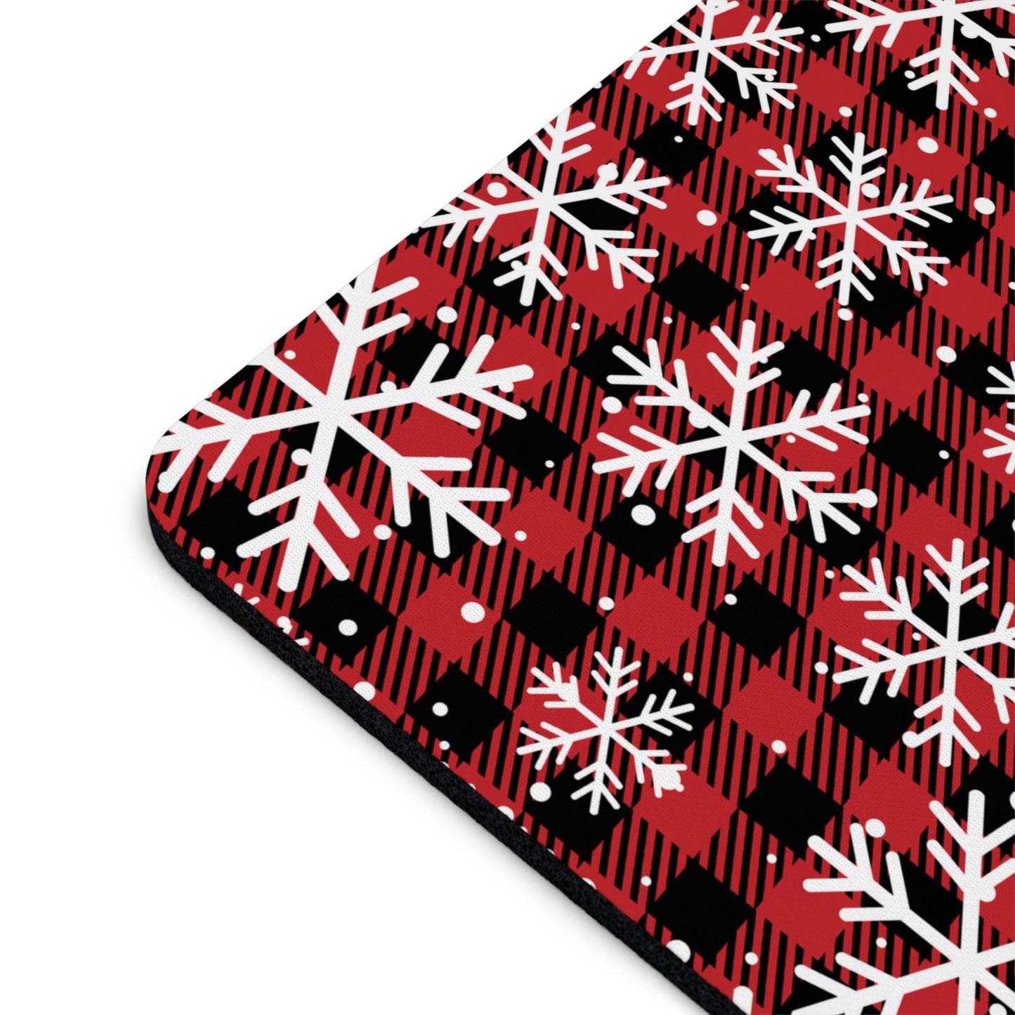 Buffalo Plaid Snowflake Mouse Pad – Cozy Holiday Desk Accessory