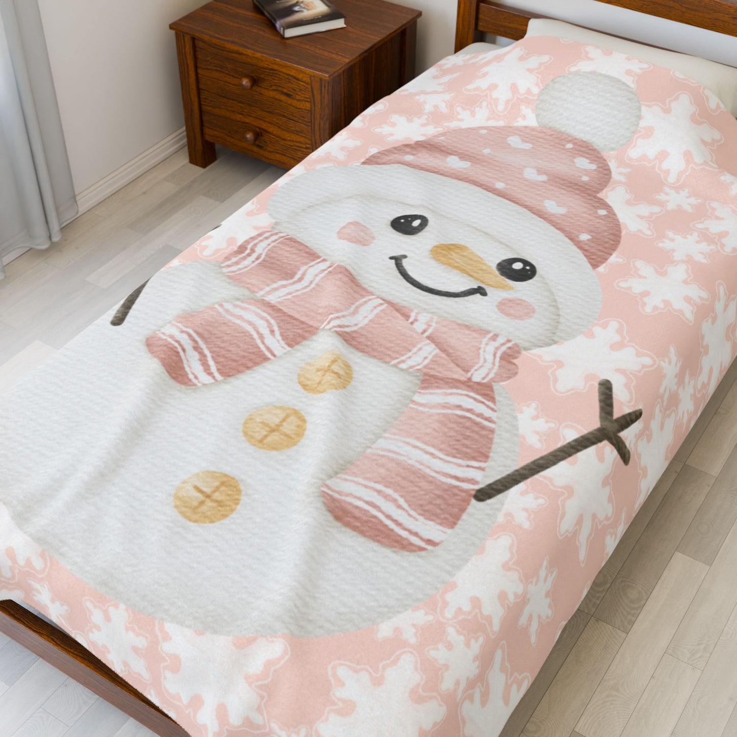 Cozy Snowman Blanket, Winter Decor, Holiday Gift, Plush Throw for Home, Snuggle Up for Christmas, Soft Plush Blanket