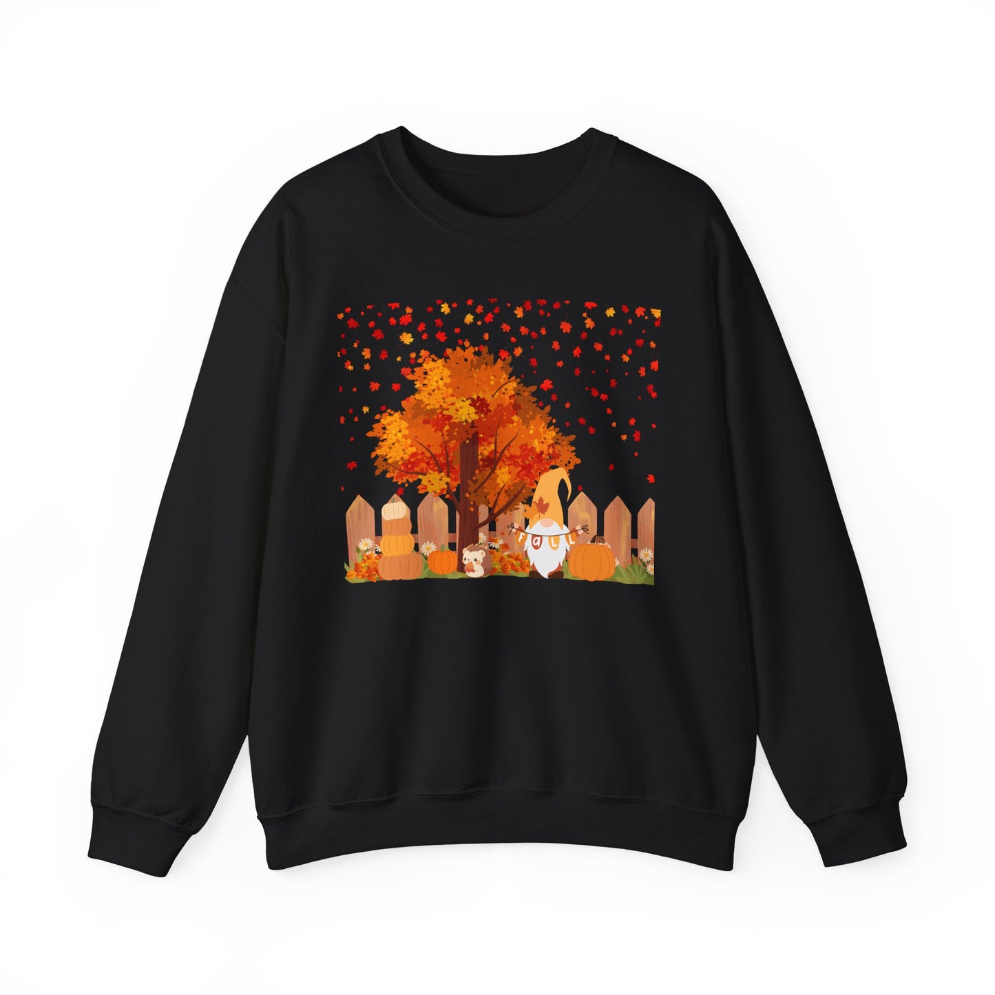 Fall Season Gnome Crewneck Sweatshirt, Cozy Autumn Tree Design, Unisex Sweatshirt, Holiday Gift