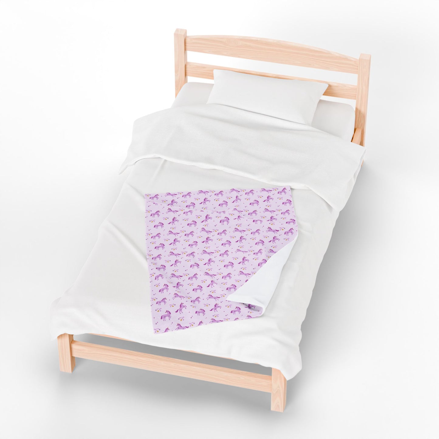 Purple Unicorn Velveteen Plush Blanket – Cozy Winter Gift