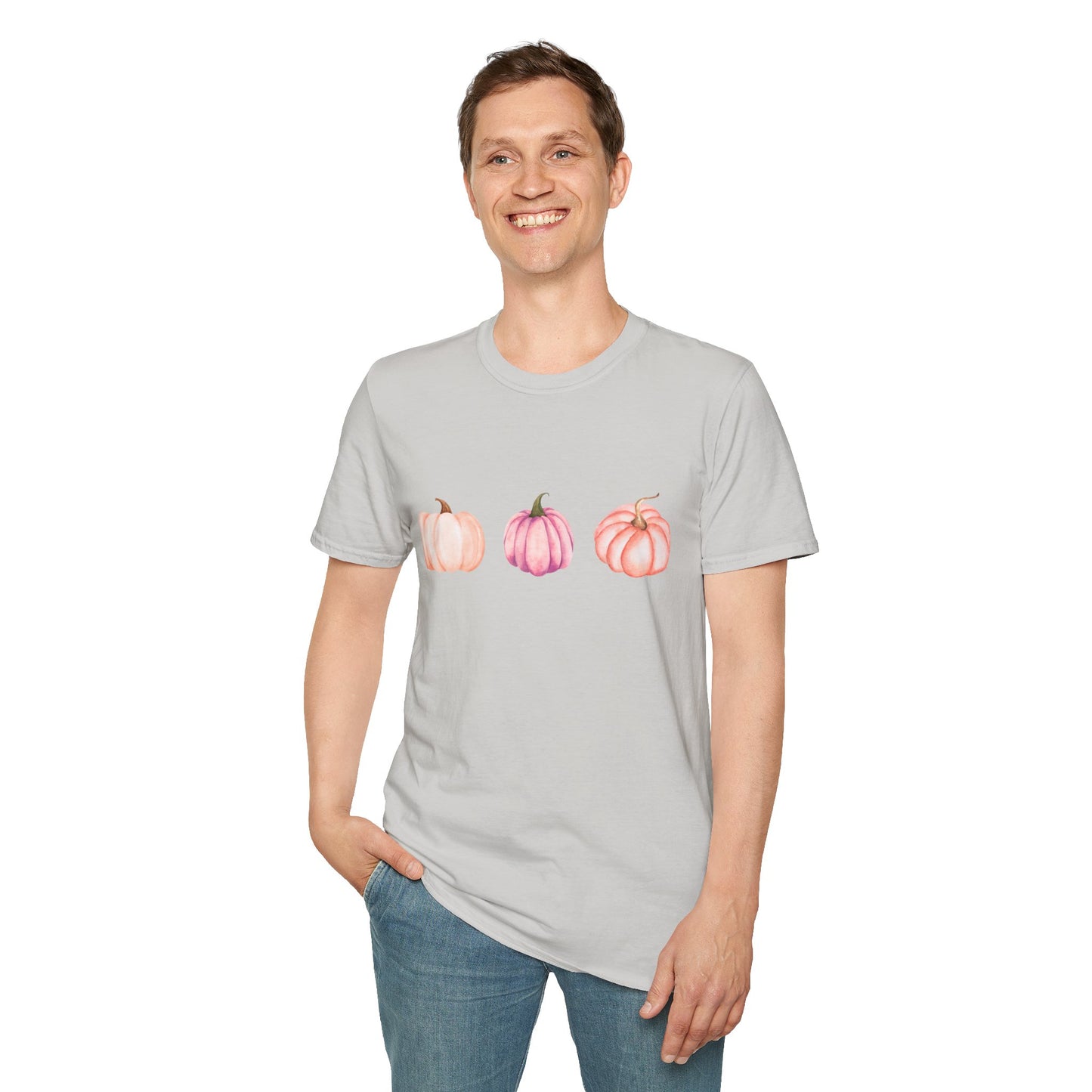 Pastel Pumpkin Softstyle T-Shirt, Fall Fashion, Halloween Tee, Cozy Autumn Shirt, Casual Wear, Cute Graphic Tee