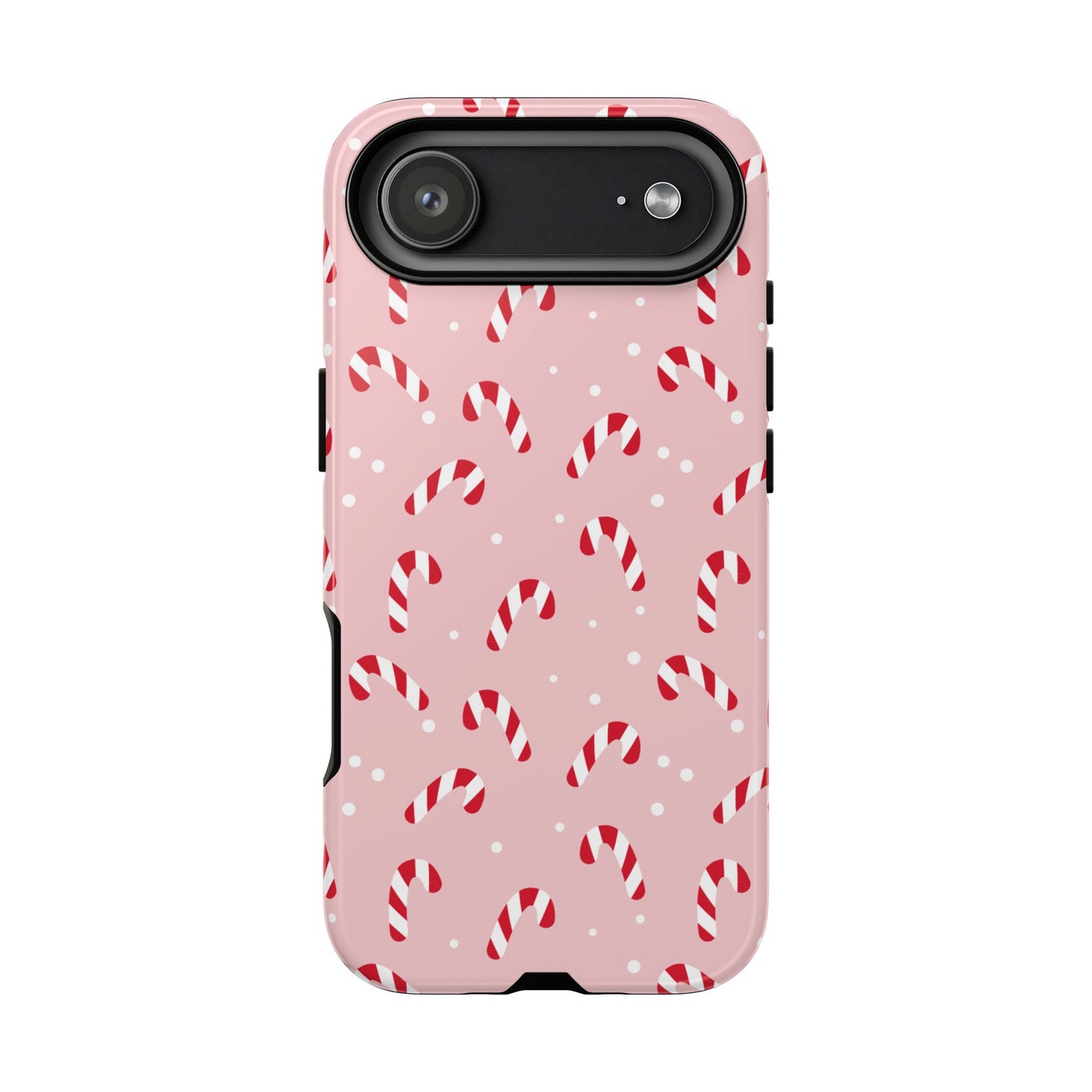 Pink Candy Cane Phone Case, Tough Phone Cover, Christmas Gift, Holiday Decor, Festive Tech Accessory, Cute Cell Phone Case