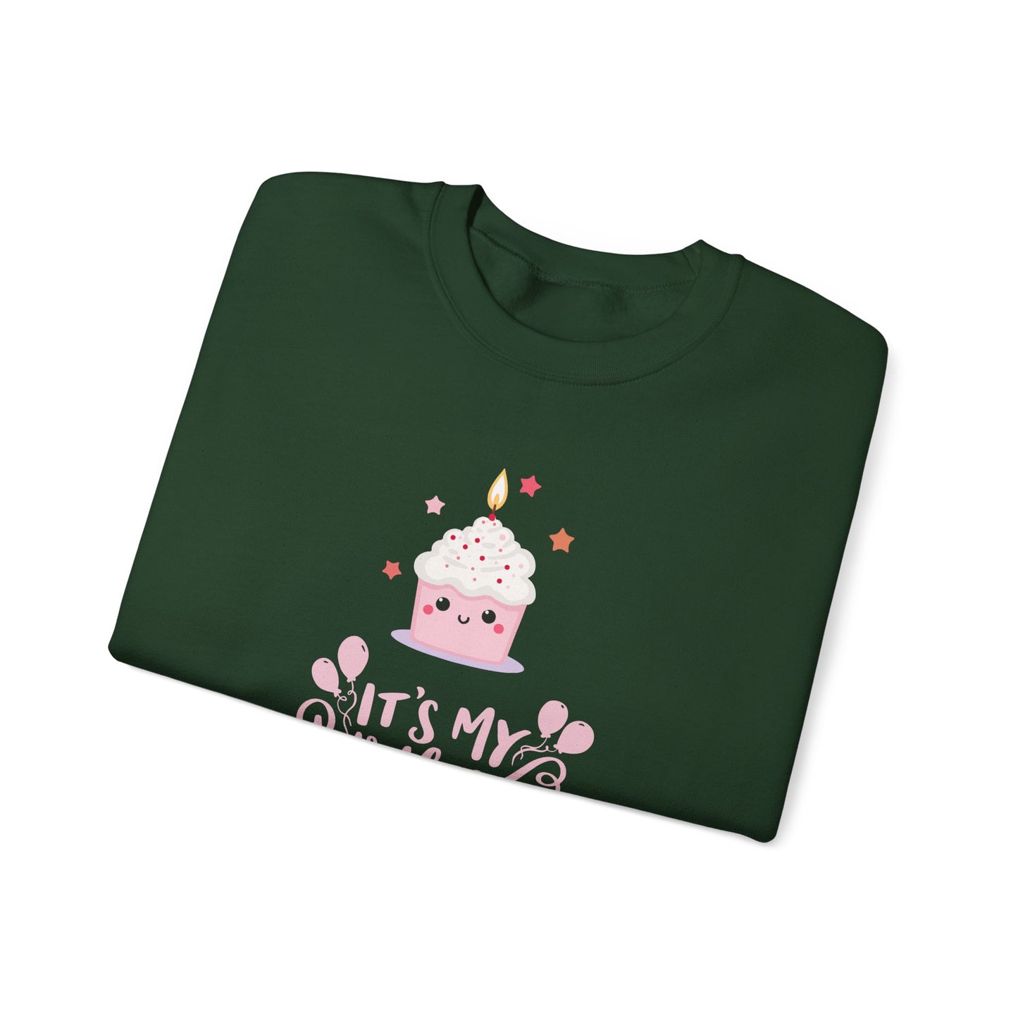 It's My Birthday Sweatshirt for Women, Pink Cupcake Graphic Tee, Cute Birthday Girl Outfit, Celebration T-Shirt, Party Gift Idea