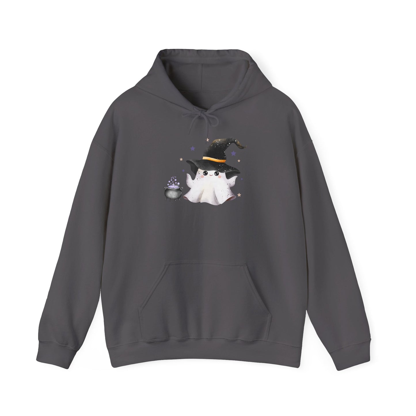 Cute Ghost Witch Halloween Sweatshirt, Cozy Hooded Sweatshirt, Spooky Fall Apparel, Unisex Halloween Clothing, Holiday Gift