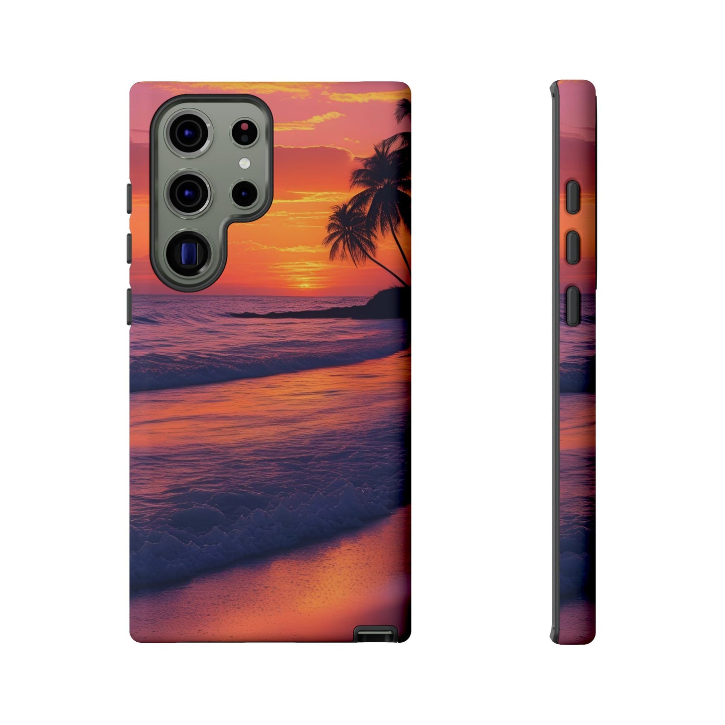 Palm Beach Sunset Design, Beach Lovers Gift, Relaxing Phone Cover, Tropical Hard Case, Protective Shell, Summer Vibes