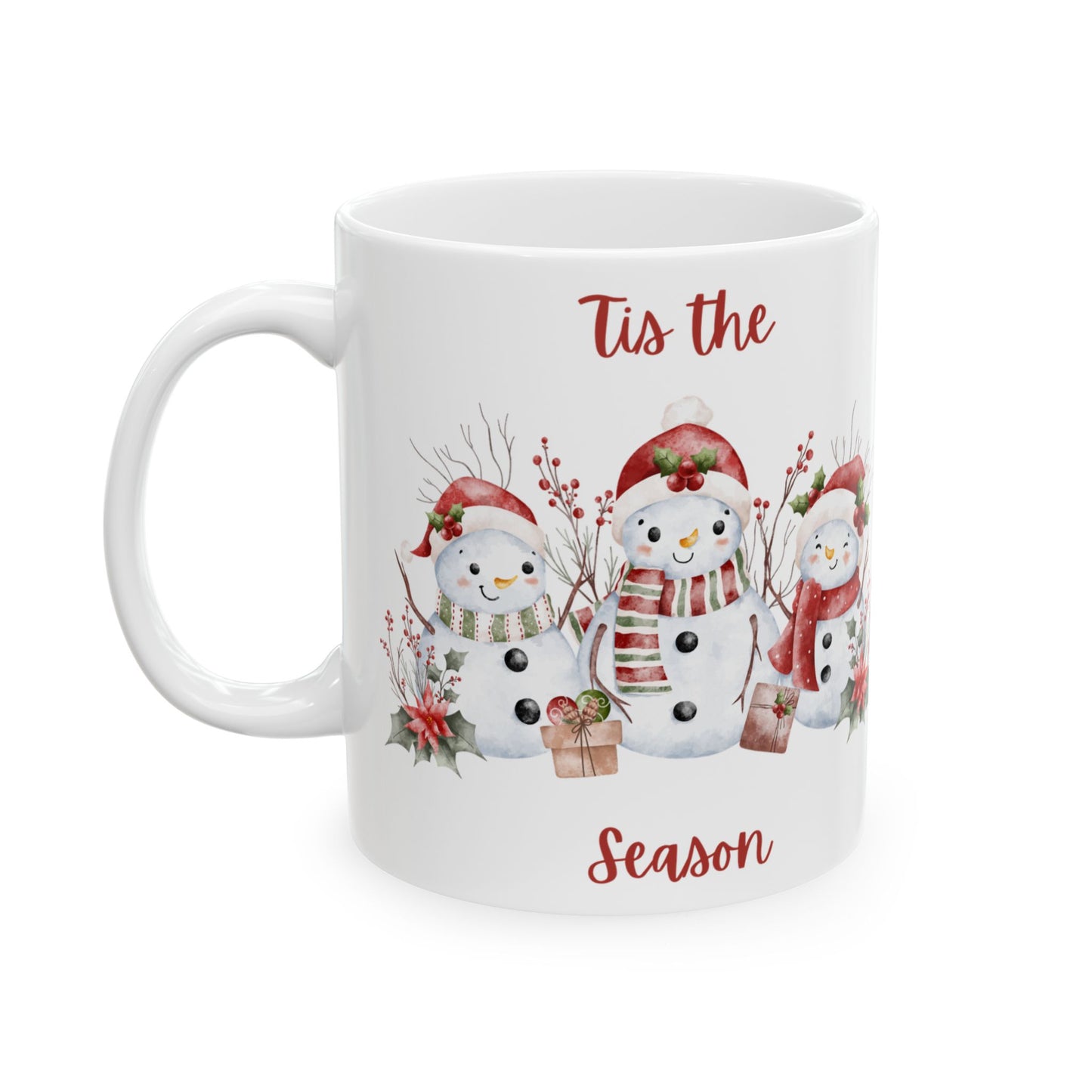 “’Tis the Season” Snowman Mug – Festive Christmas Coffee Cup (11oz & 15oz)