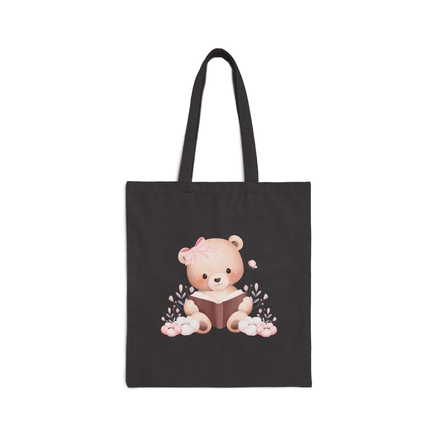 Cute Bear Reading Tote Bag, Eco-Friendly Shopping Bag, Gift for Kids, Animal Lover Tote, Baby Shower Tote, Nursery Decor