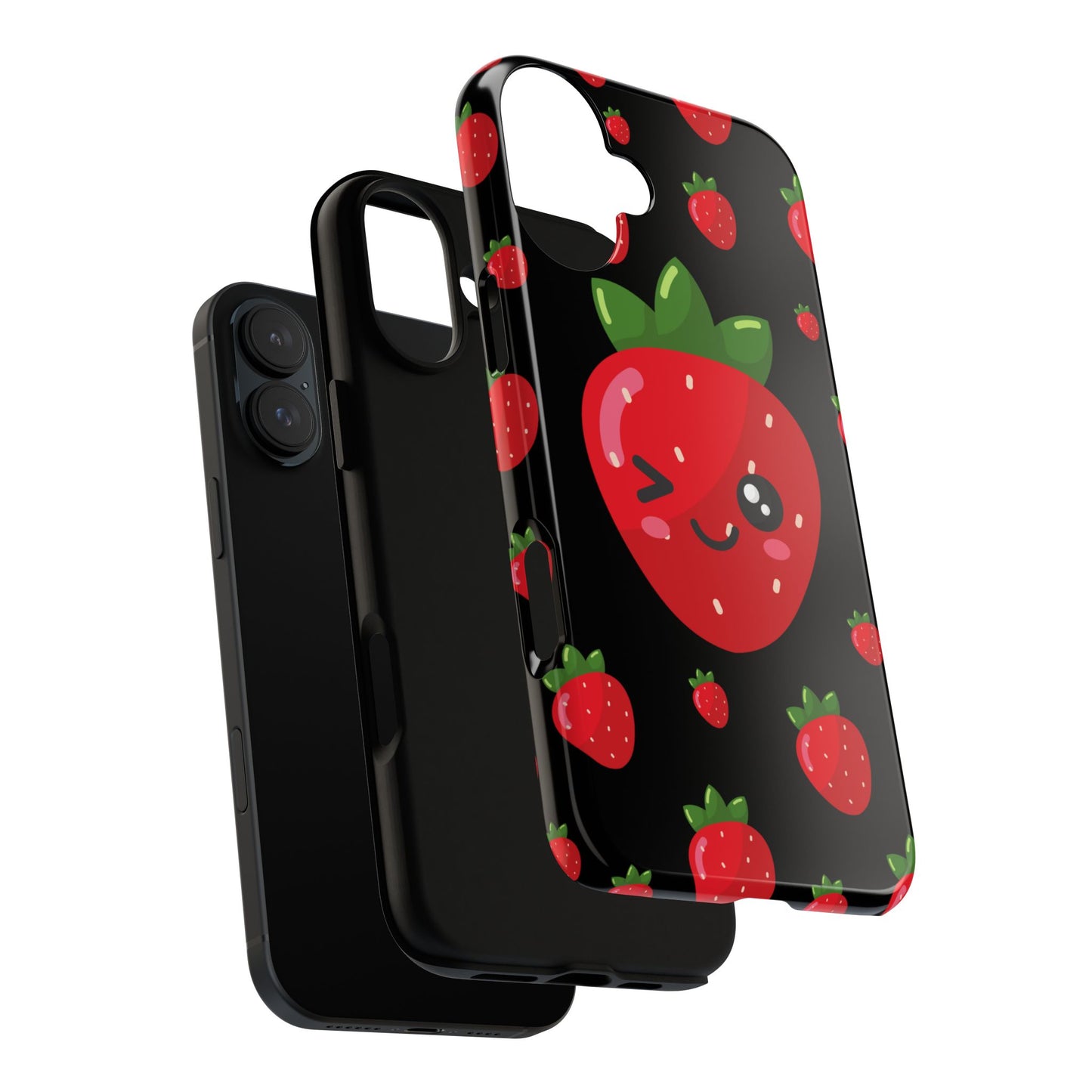 Cute Strawberry Phone Case, Kawaii Phone Cover, Tough Phone Cases, Gift for Teens, Summer Accessories, Cute Fruit Design