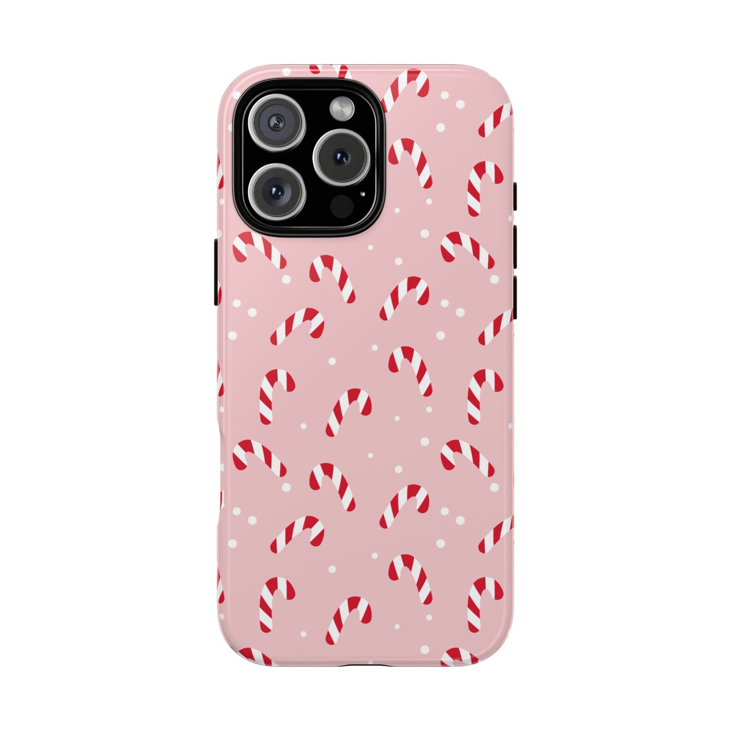 Pink Candy Cane Phone Case, Tough Phone Cover, Christmas Gift, Holiday Decor, Festive Tech Accessory, Cute Cell Phone Case