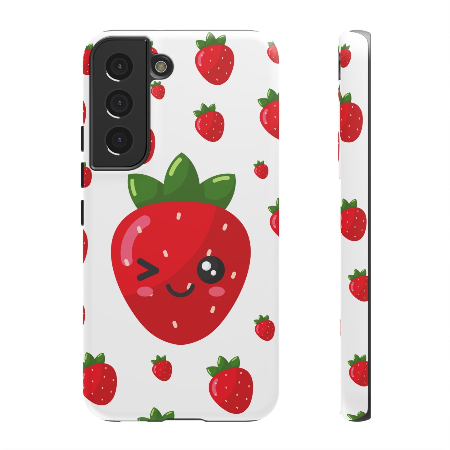 Kawaii Strawberry Phone Case - Cute Fruit Phone Cover, Fun Gift for Teens, Spring Accessory, Durable Tough Cases