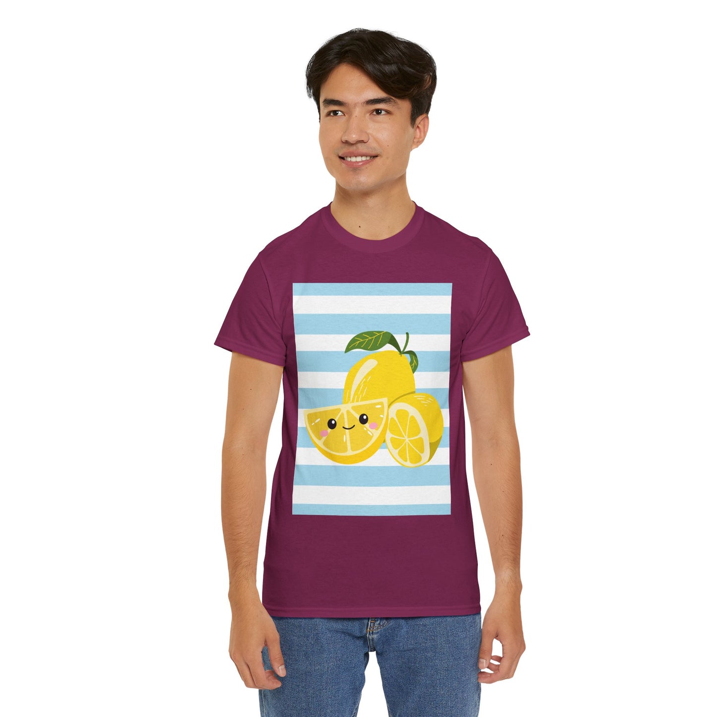 Lemon Unisex Heavy Cotton Tee, Cute Summer Shirt, Gift for Fruit Lovers, Fresh Style, Everyday Tee, Casual Outfit