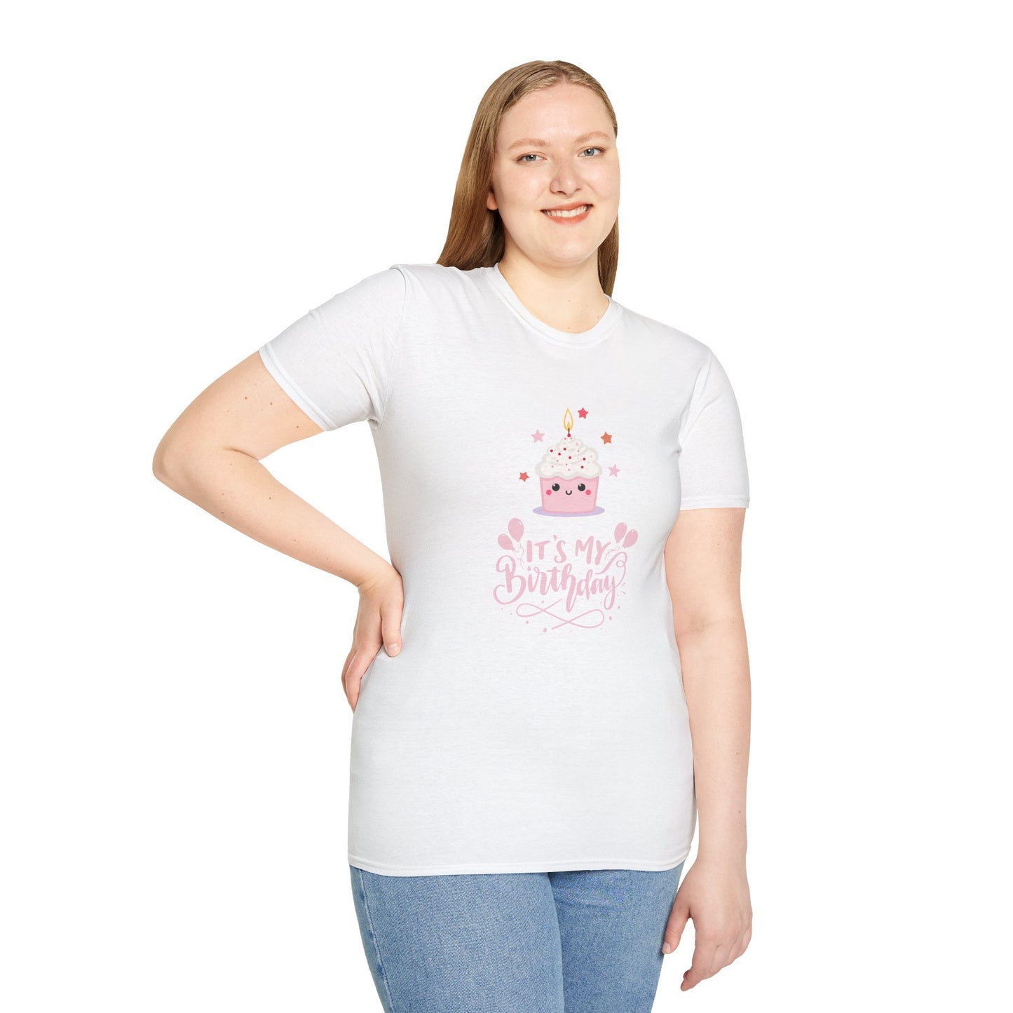 It's My Birthday Shirt for Women Pink Cupcake Graphic Tee, Cute Birthday Girl Outfit, Celebration T-Shirt, Party Gift Idea