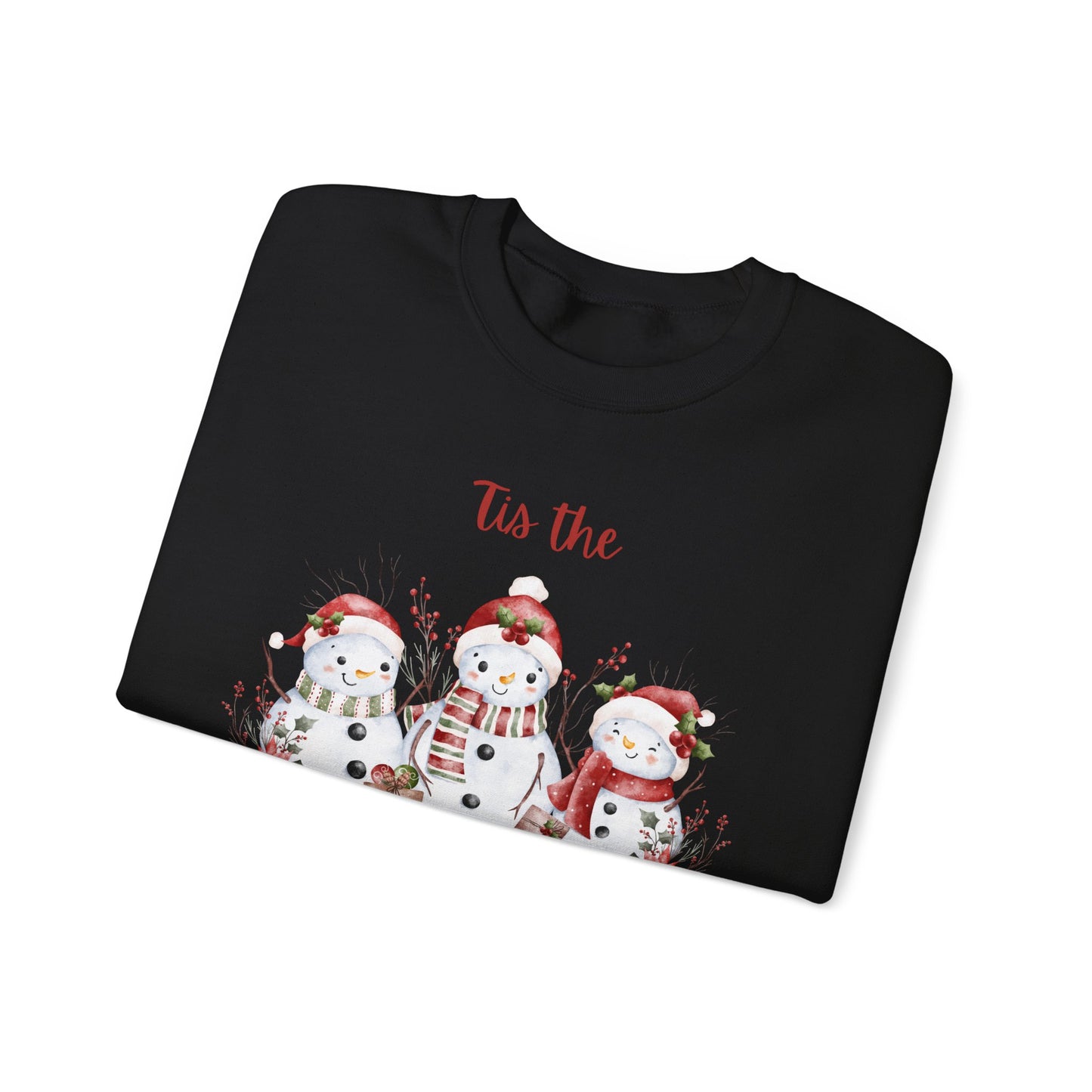 “’Tis the Season” Snowman Sweatshirt – Cozy Unisex Christmas Pullover