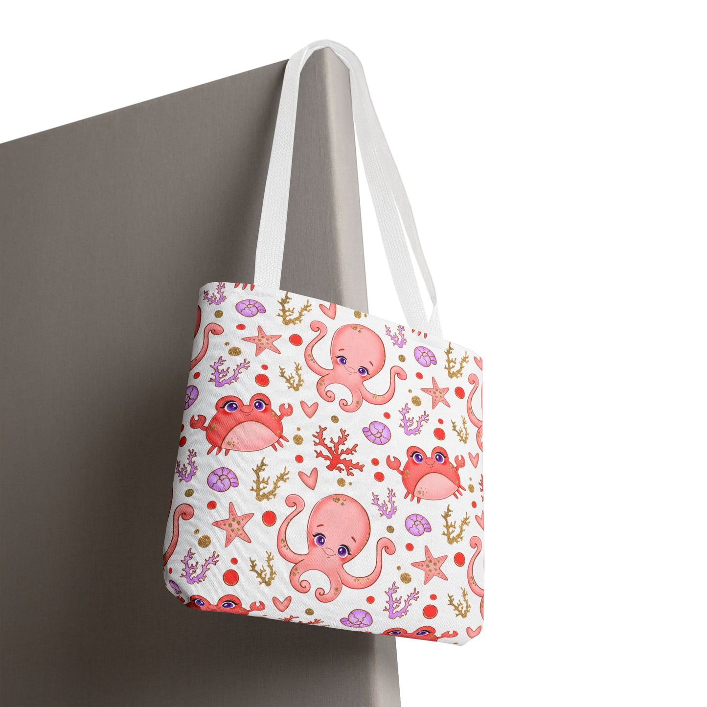 Ocean-Themed Tote Bag, Cute Octopus and Crab Design, Beach Bag, Eco-Friendly Shopping Tote, Perfect Gift for Sea Lovers