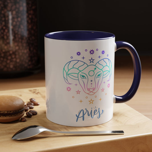 Aries Accent Coffee Mug - Astrology Gift, Zodiac Decor, Horoscope Lover, Perfect for Birthdays or Everyday Use