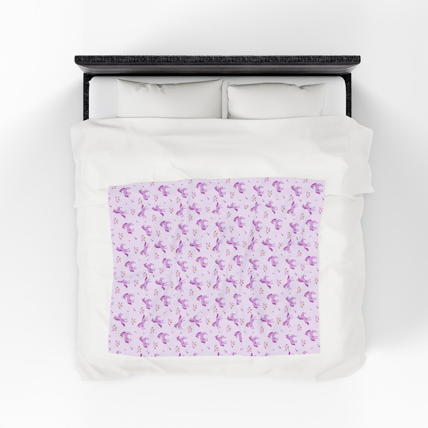 Purple Unicorn Velveteen Plush Blanket – Cozy Winter Gift