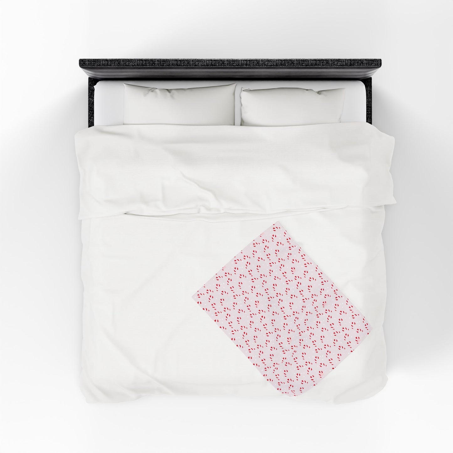 Pink Candy Cane Plush Blanket – Soft Cozy Winter Throw for Christmas Décor