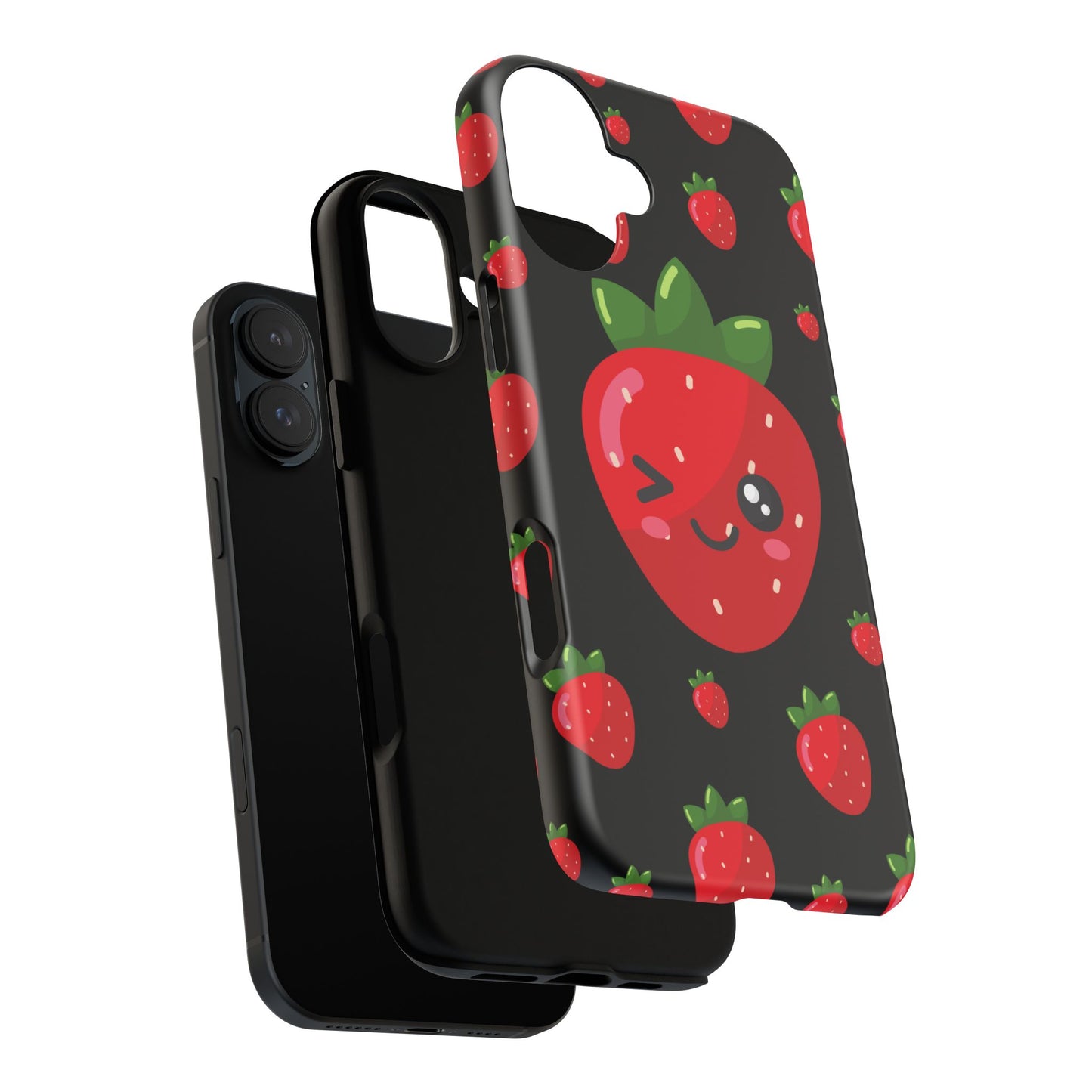 Cute Strawberry Phone Case, Kawaii Phone Cover, Tough Phone Cases, Gift for Teens, Summer Accessories, Cute Fruit Design