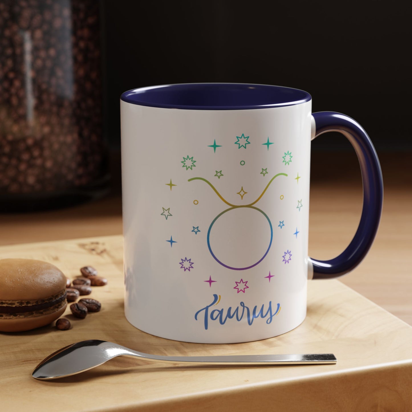 Colorful Taurus Accent Coffee Mug | Zodiac Gift for Astrology Lovers, Unique Personalized Birthday Mug, Paper Gift