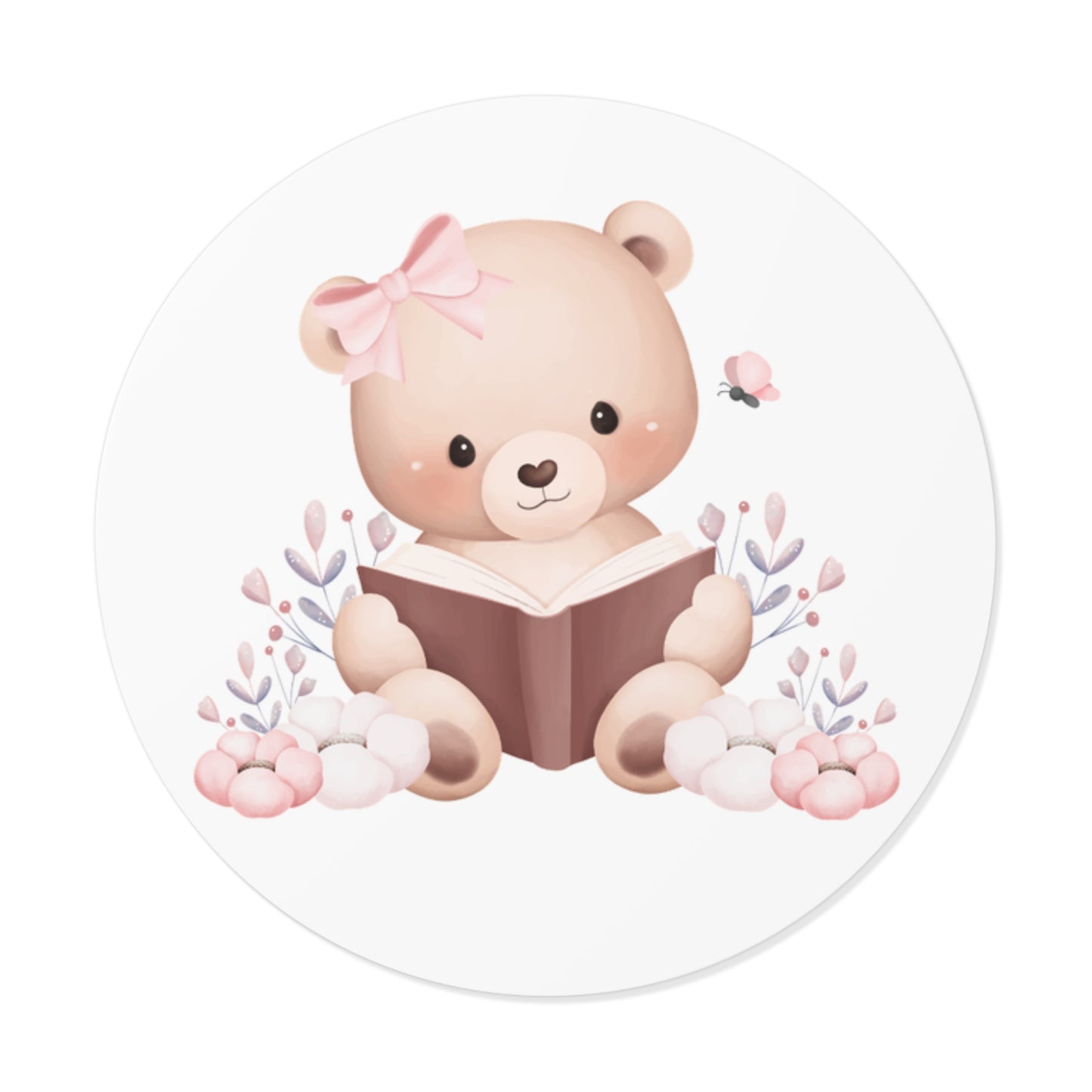 Cute Bear Reading Sticker | Kawaii Teddy Book Aesthetic