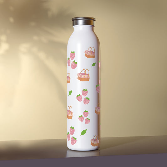 Strawberry Water Bottle 🍓 Cute Aesthetic Stainless Steel Bottle | Pink Fruit Design, Reusable Drinkware, Gift Idea