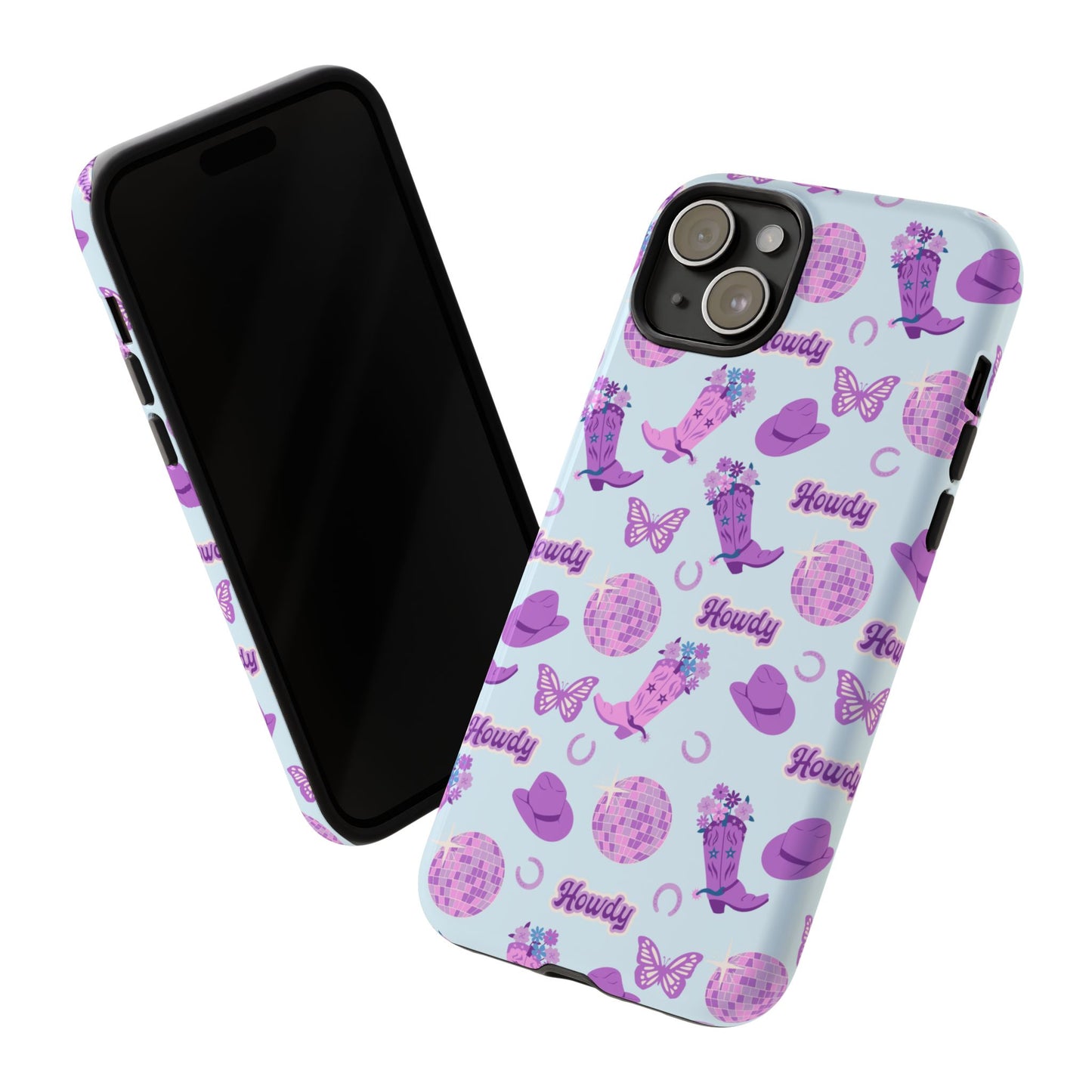 Pink Purple Western Phone Case | Tough Cases | Howdy Design, Colorful Cowboy Accessories, Gift for Cowgirl, Fun Phone Cover