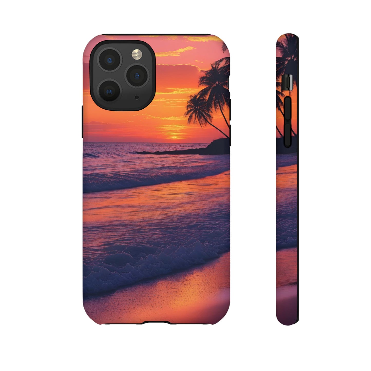 Palm Beach Sunset Design, Beach Lovers Gift, Relaxing Phone Cover, Tropical Hard Case, Protective Shell, Summer Vibes