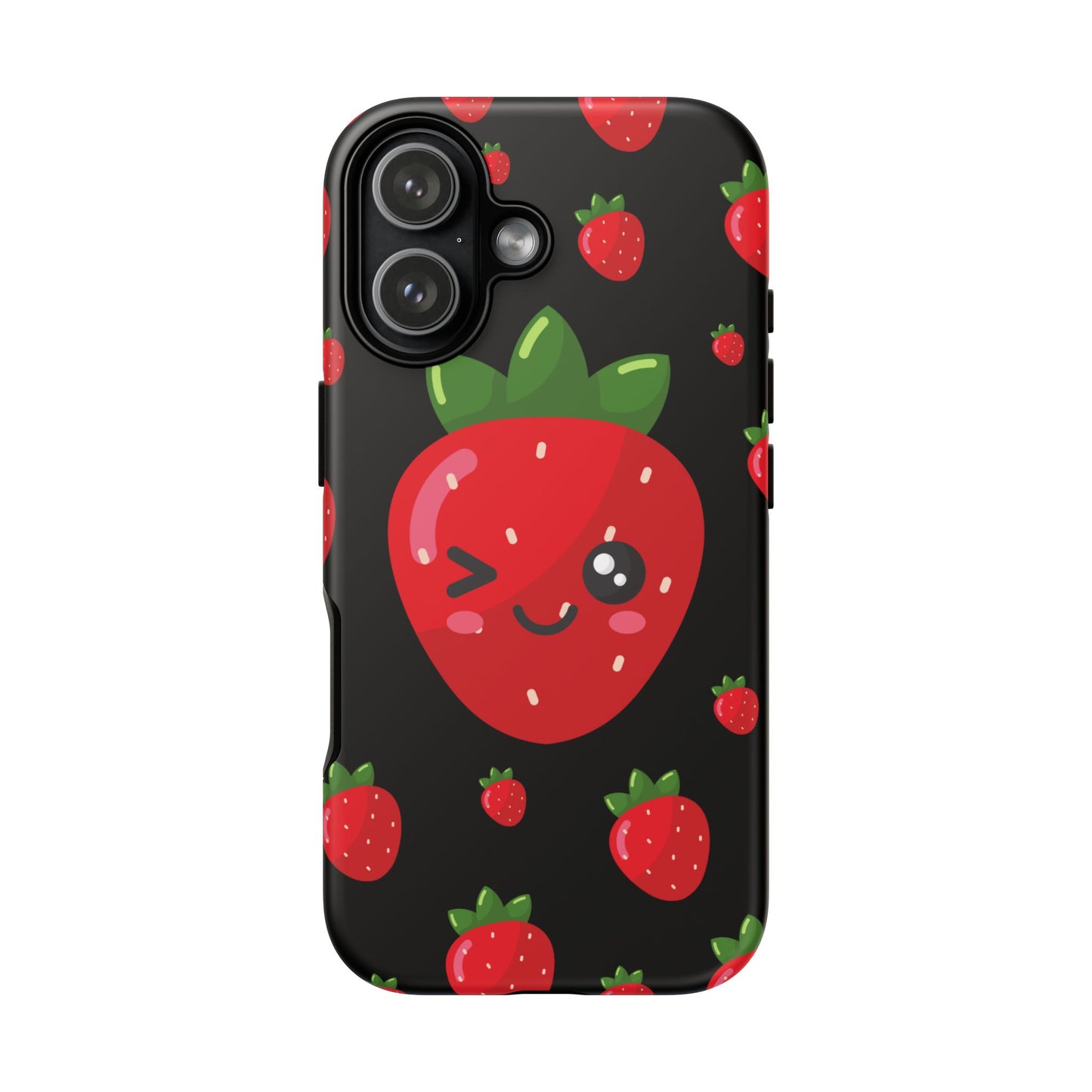 Cute Strawberry Phone Case, Kawaii Phone Cover, Tough Phone Cases, Gift for Teens, Summer Accessories, Cute Fruit Design