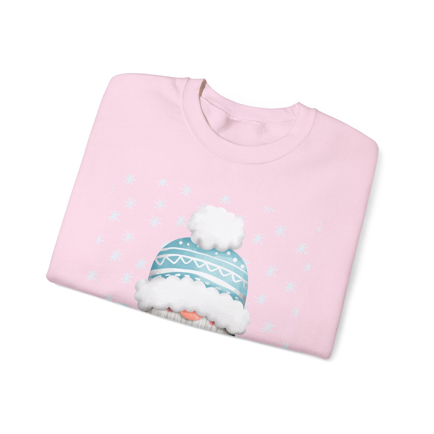 Winter Gnome "Snow" Sweatshirt, Cozy Holiday Crewneck, Cute Gnome Snowflake Graphic Top