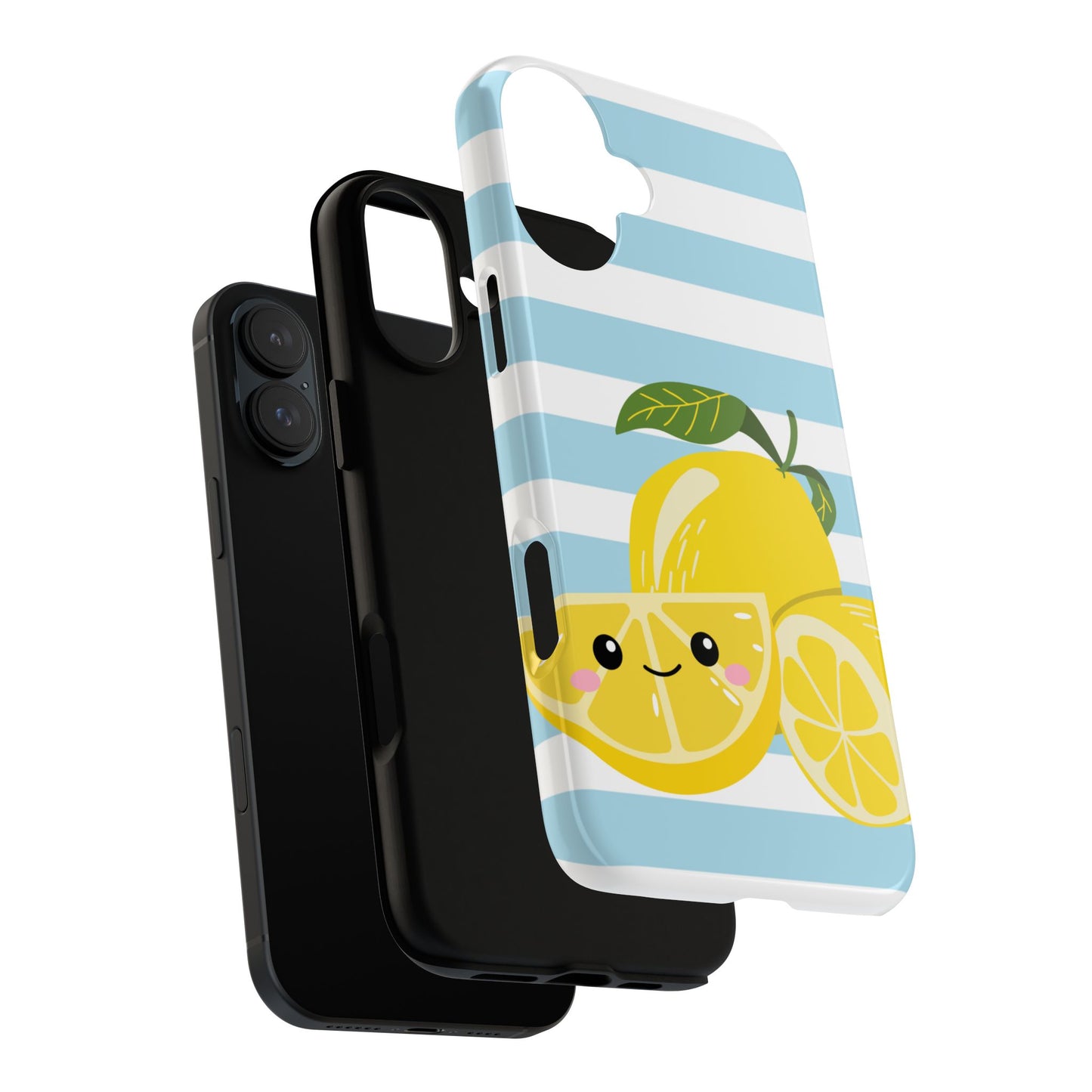 Striped Lemon Phone Case - Tough Cases, Fruit Design, Fun iPhone Cover, Summer Accessories, Bright Phone Protection