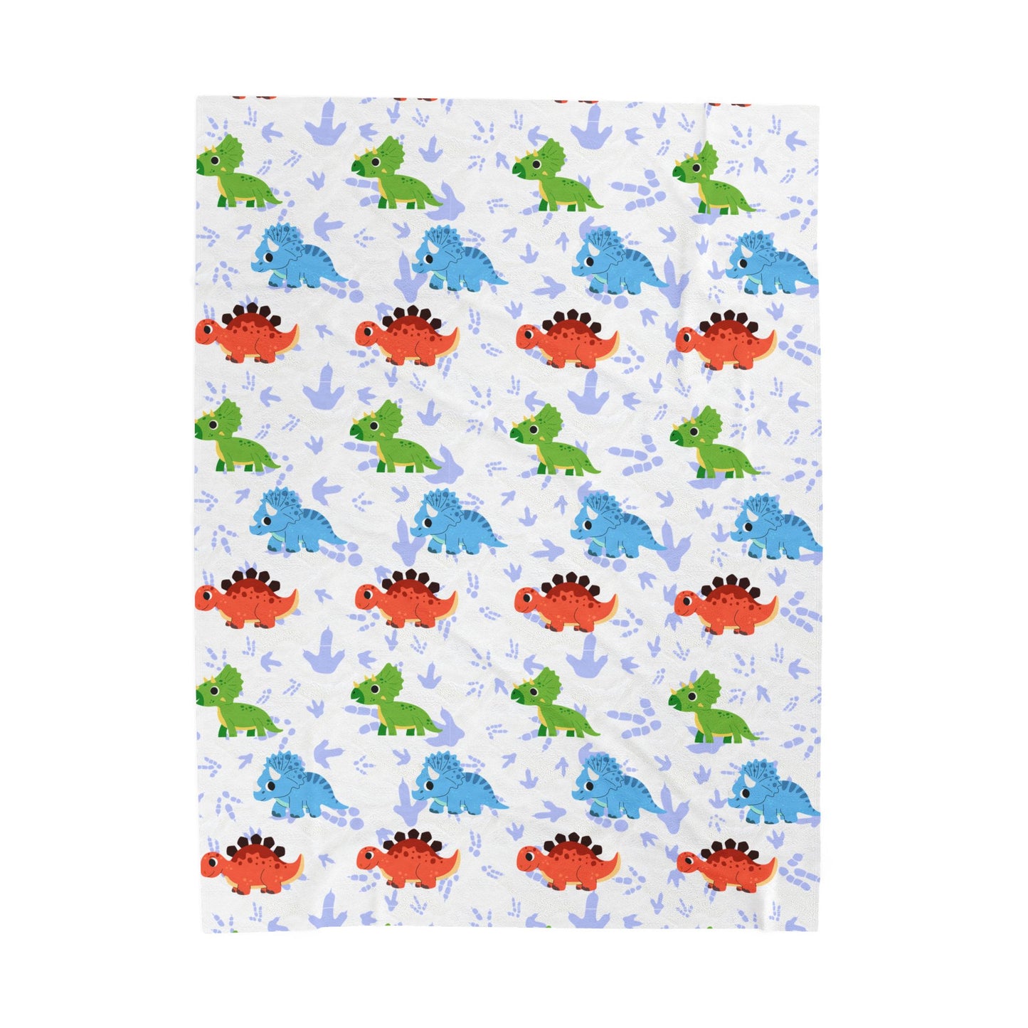 Colorful Dino Friends Plush Blanket - Cartoon Dinosaurs Velveteen Throw for Kids