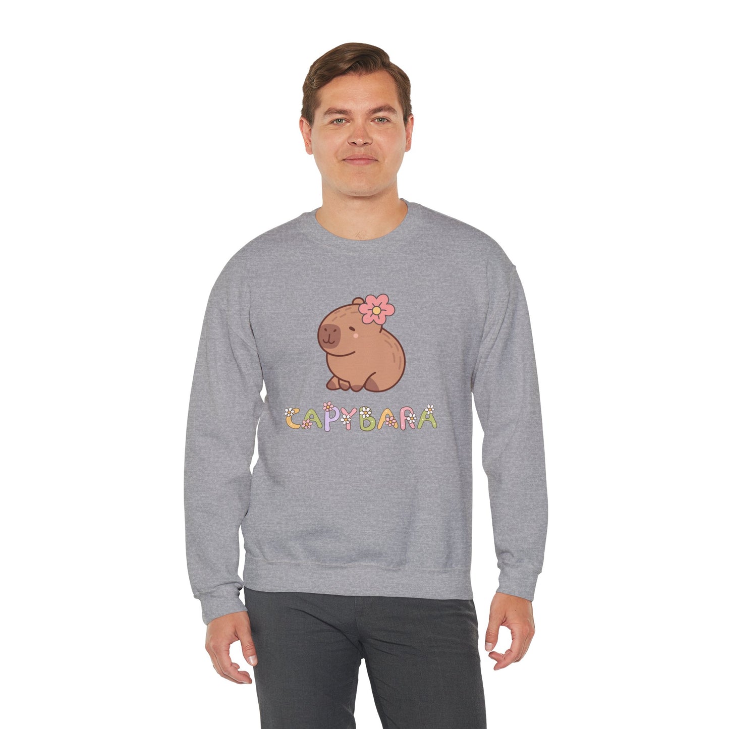 Cute Capybara Sweatshirt – Unisex Long Sleeve Cozy Pullover