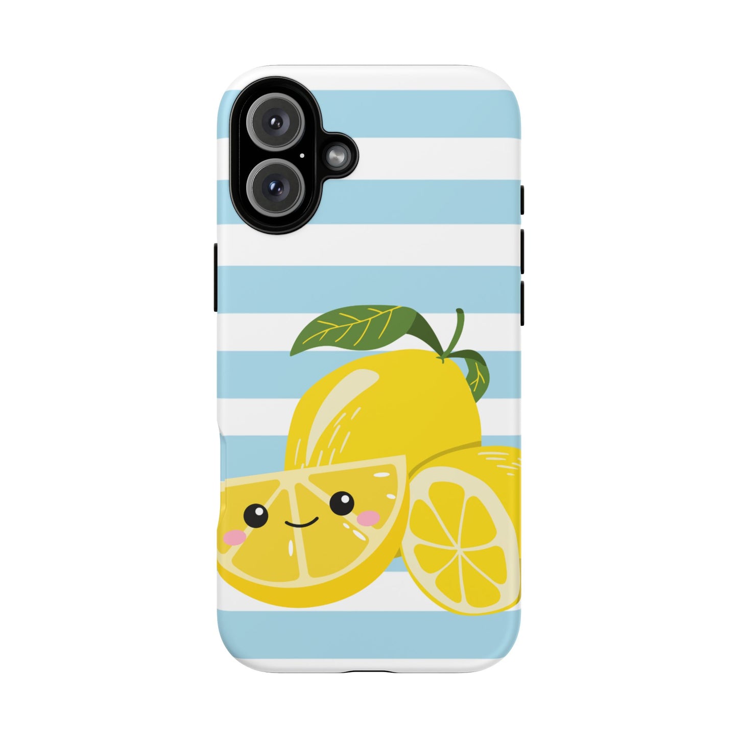 Striped Lemon Phone Case - Tough Cases, Fruit Design, Fun iPhone Cover, Summer Accessories, Bright Phone Protection