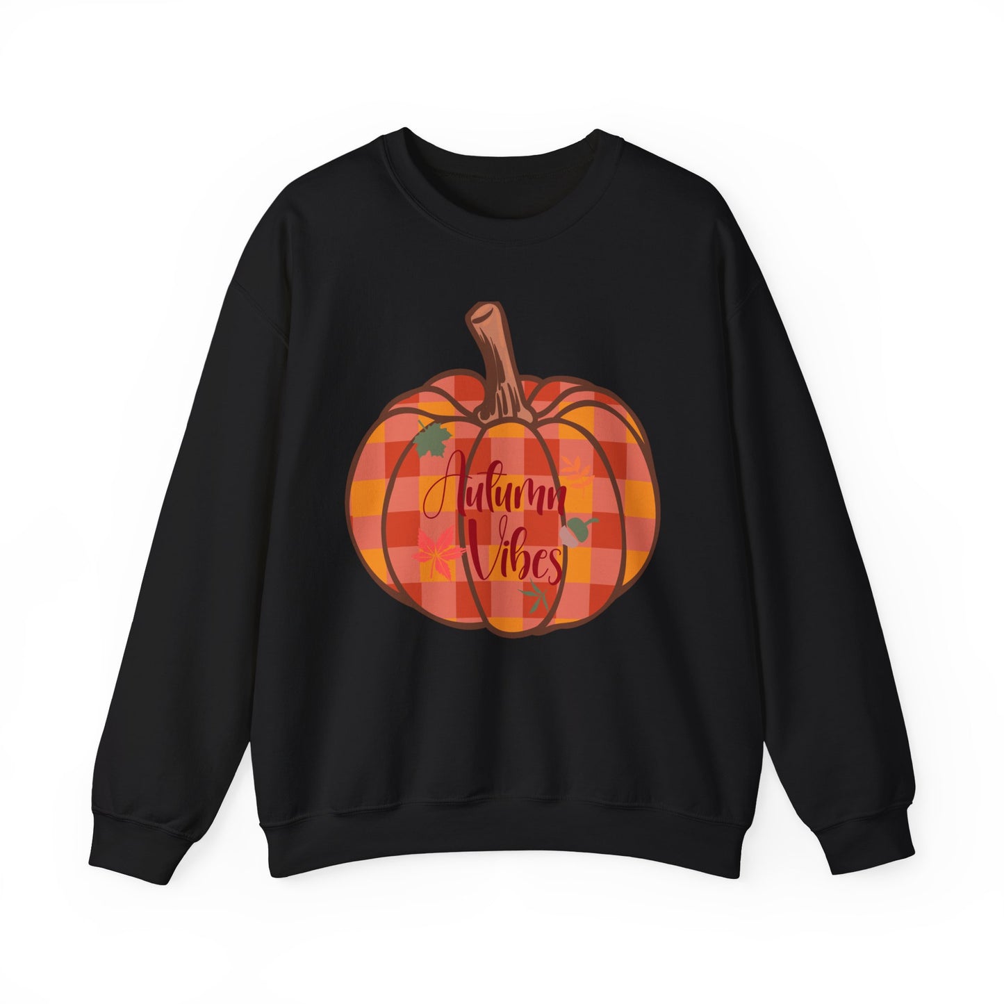 Autumn Vibes Pumpkin Sweatshirt, Cozy Fall Apparel, Unisex Crewneck for Harvest Season, Perfect for Thanksgiving, Pumpkin Lovers, Gift Idea