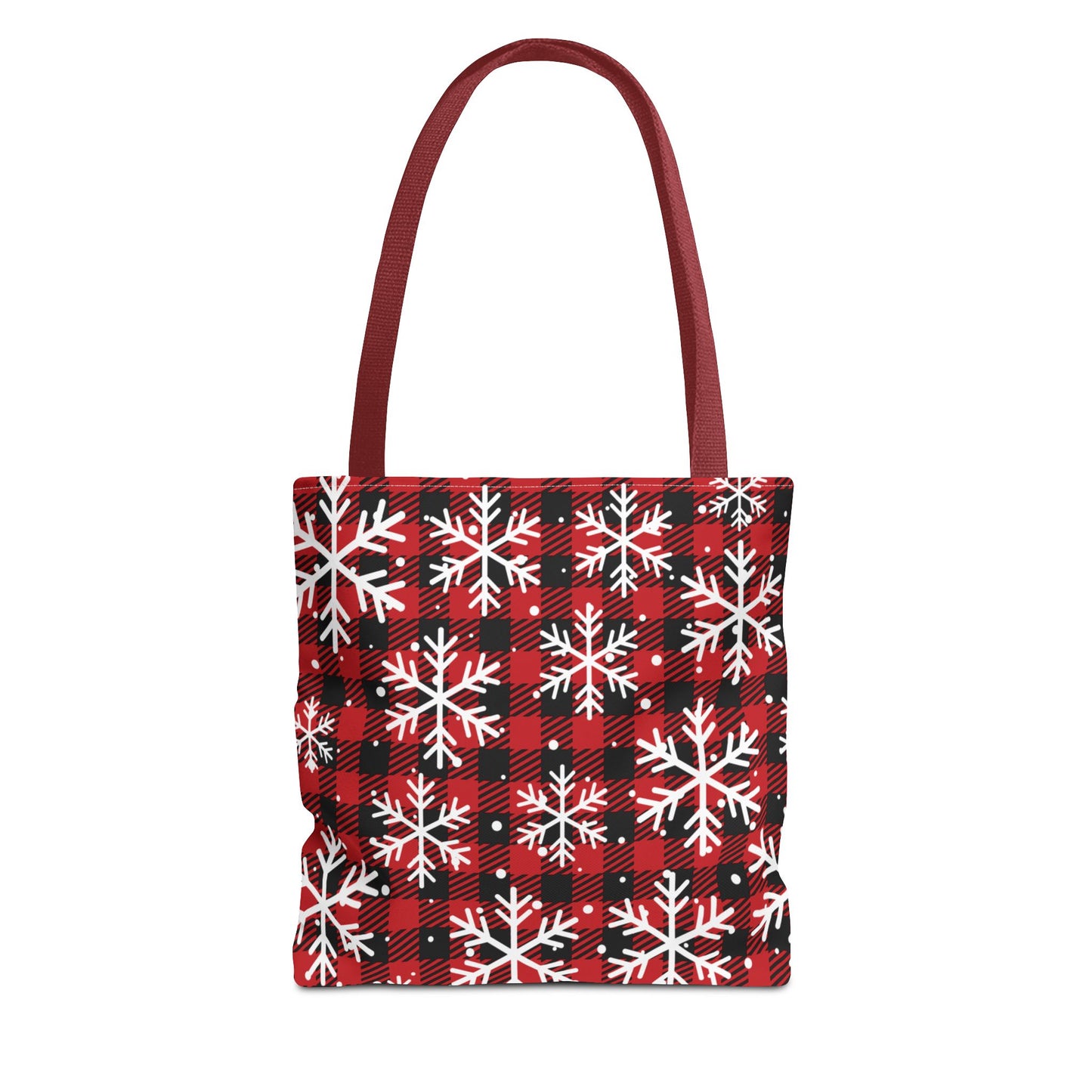 Red Buffalo Plaid Snowflake Tote Bag – Cozy Winter Accessory