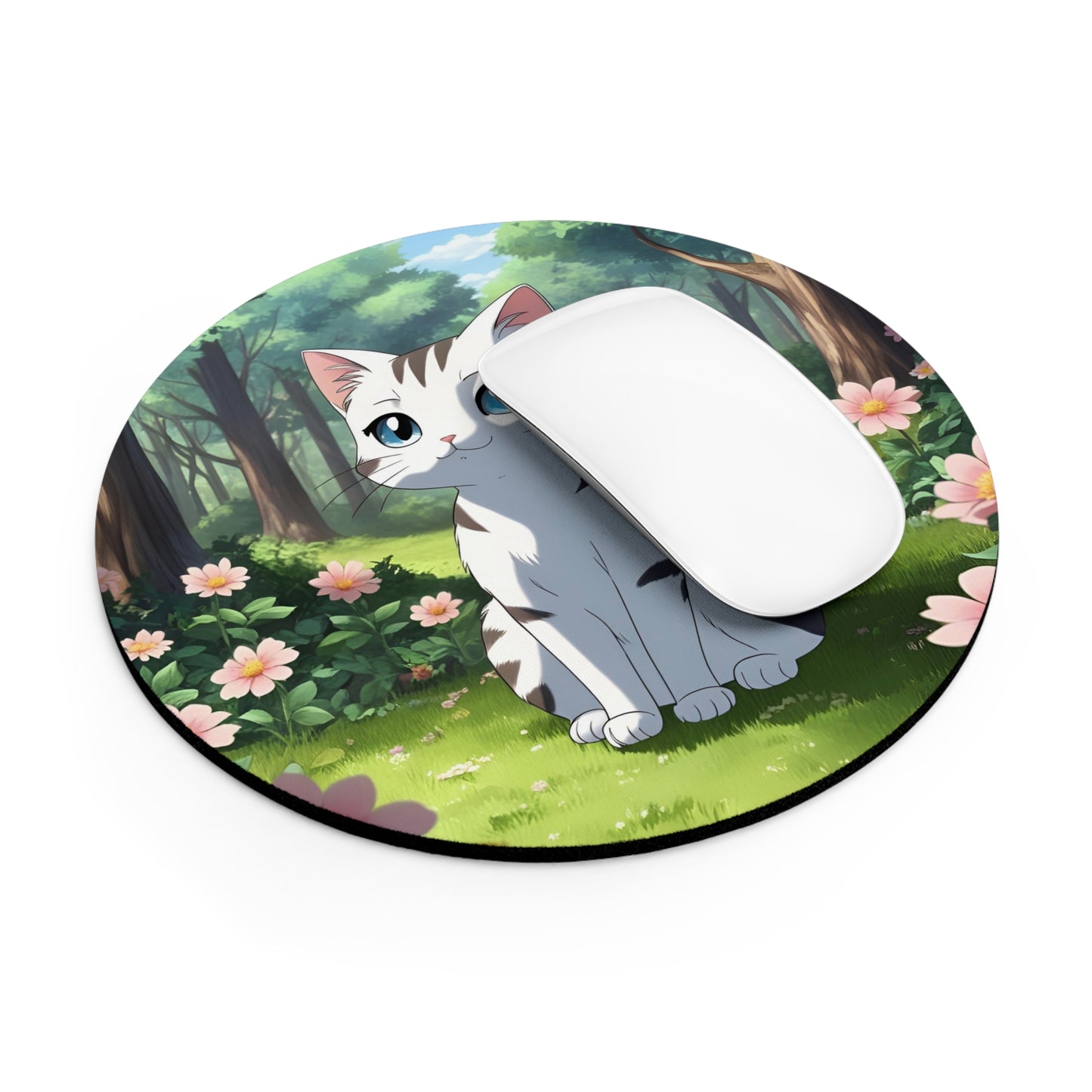 Cute Cat Mouse Pad, Anime Design Desk Accessory, Perfect Gift for Cat Lovers, Home Office Decor, Birthday Present