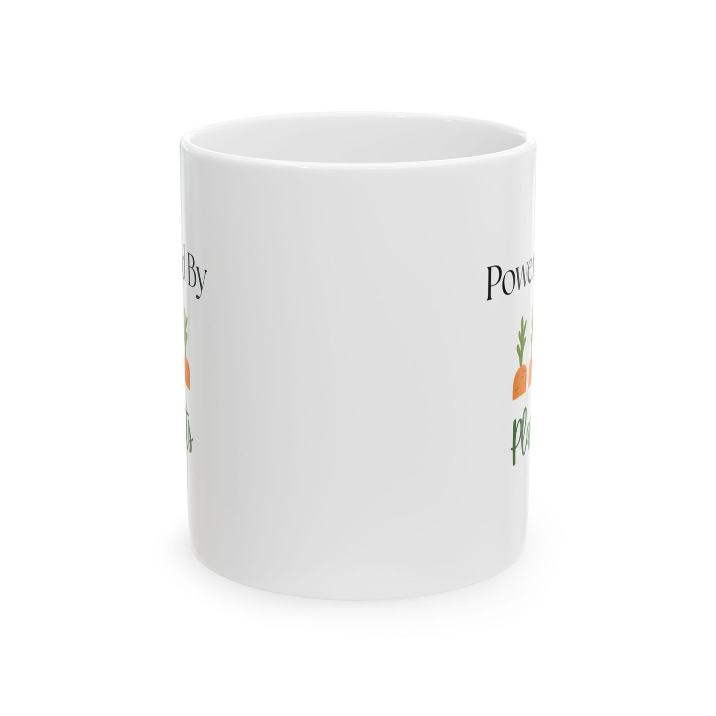 Power by Plants Ceramic Mug - Unique Veggie Lover Gift for Home, Coffee, Tea, Kitchen, Eco-Friendly, Gardening