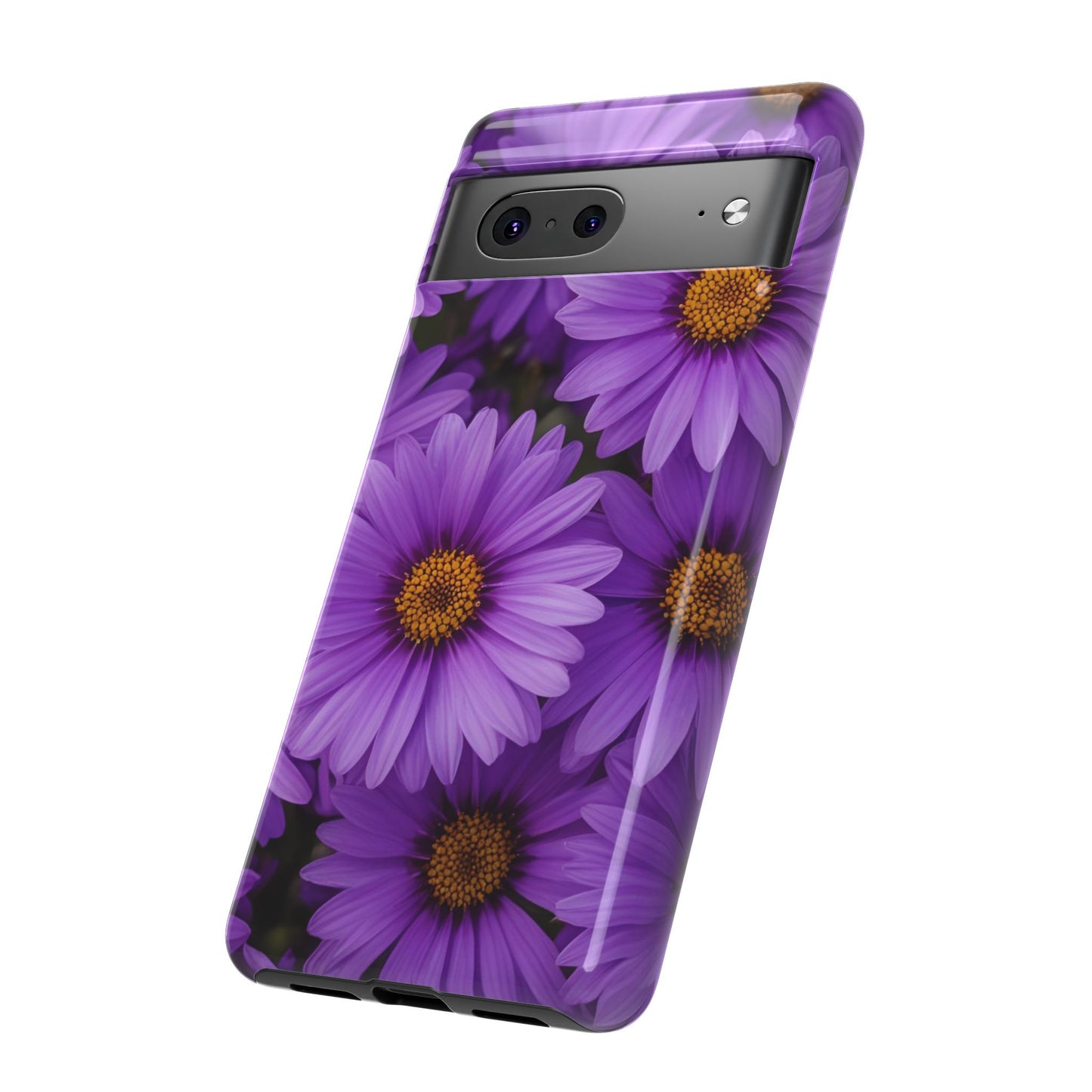 Purple Daisy Tough Case, Floral Phone Case, Durable Mobile Cover, Gift for Her, Everyday Use, Spring Accessories
