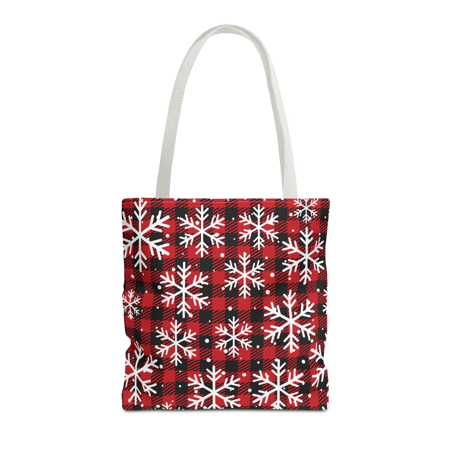 Red Buffalo Plaid Snowflake Tote Bag – Cozy Winter Accessory
